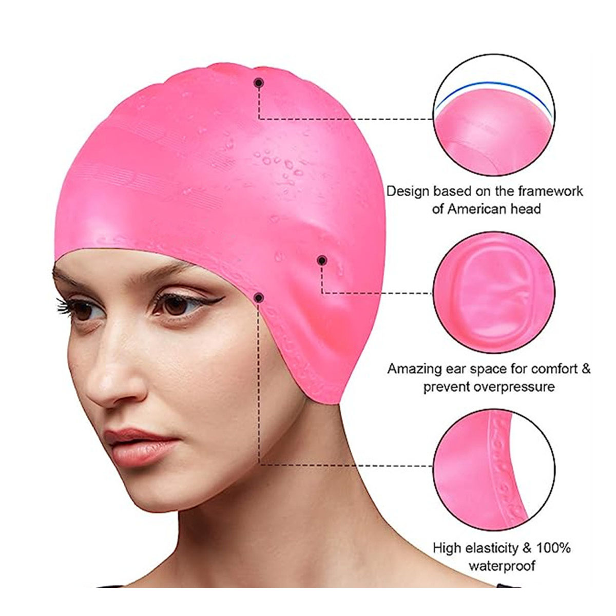 Silicone Ear Protection Swim Caps 5
