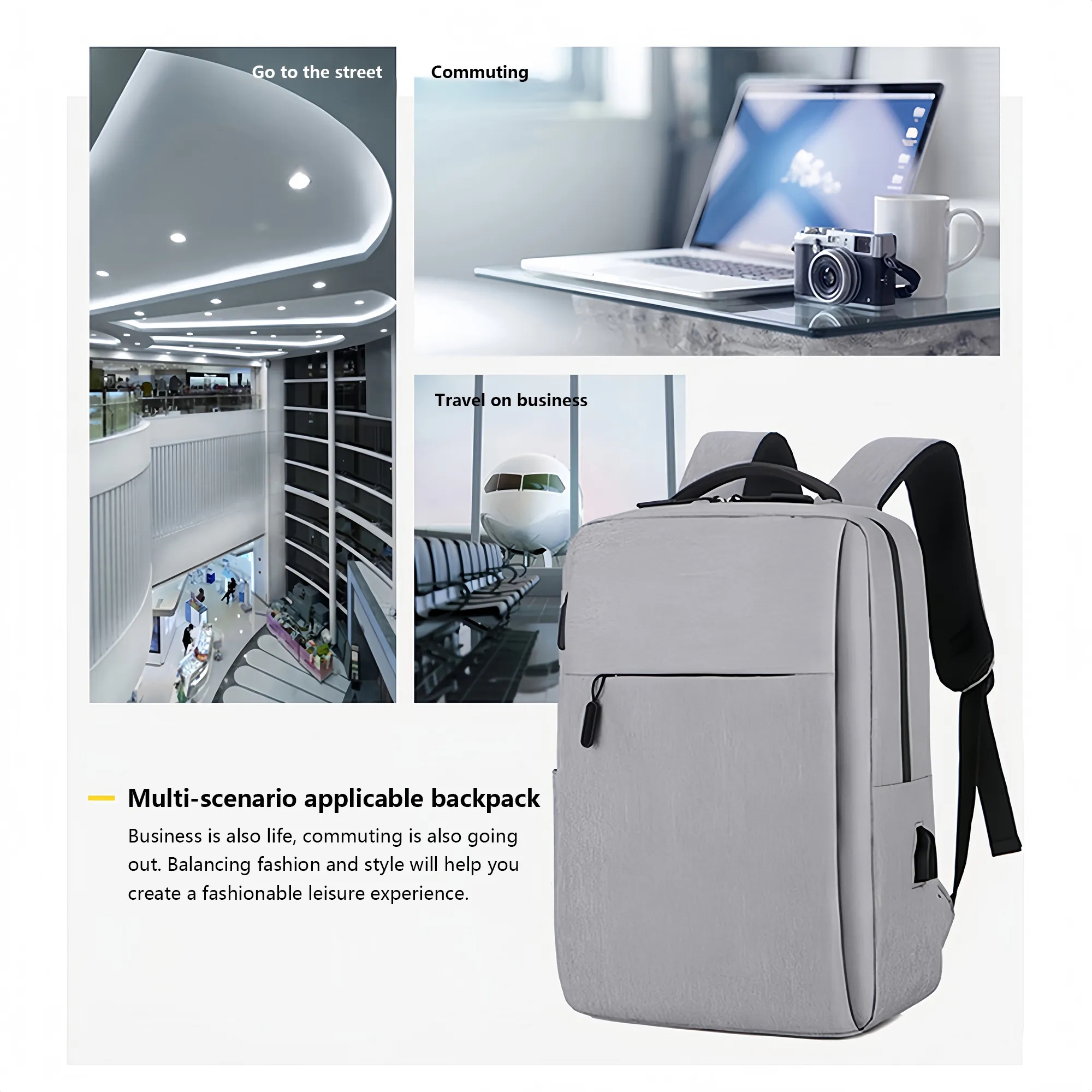 Backpack With USB Charging Port 5