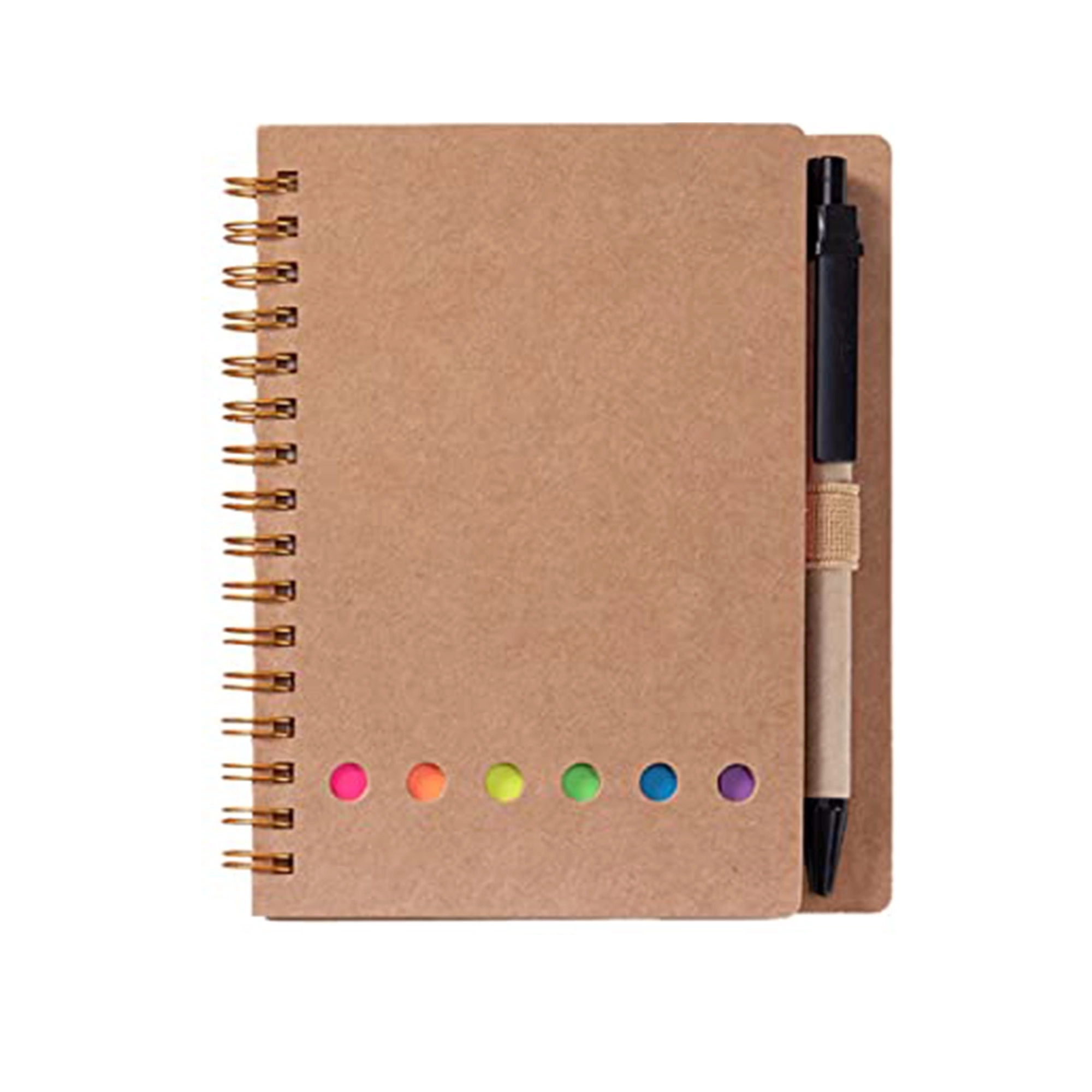 MOQ 50PCS Lined Spiral Kraft Paper Notebook 11