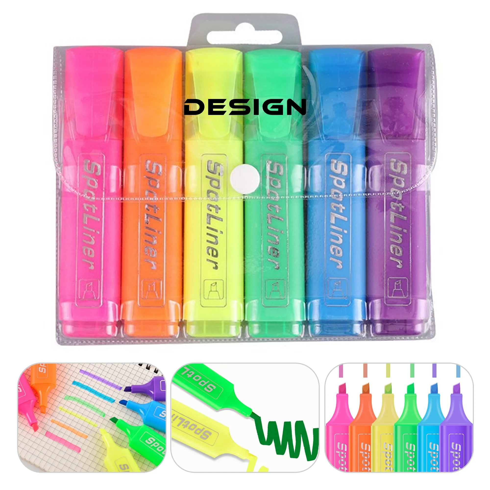 6-Color Chisel Tip Highlighter Set 1
