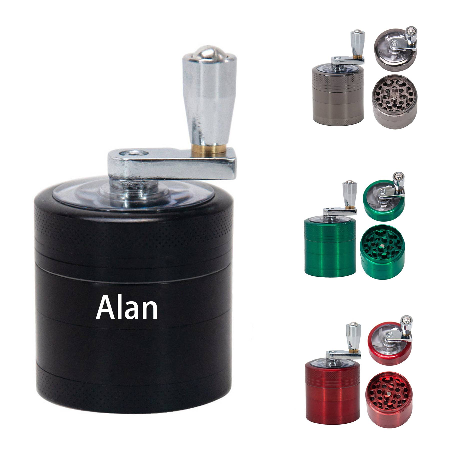 Hand crank metal smoke grinder 1