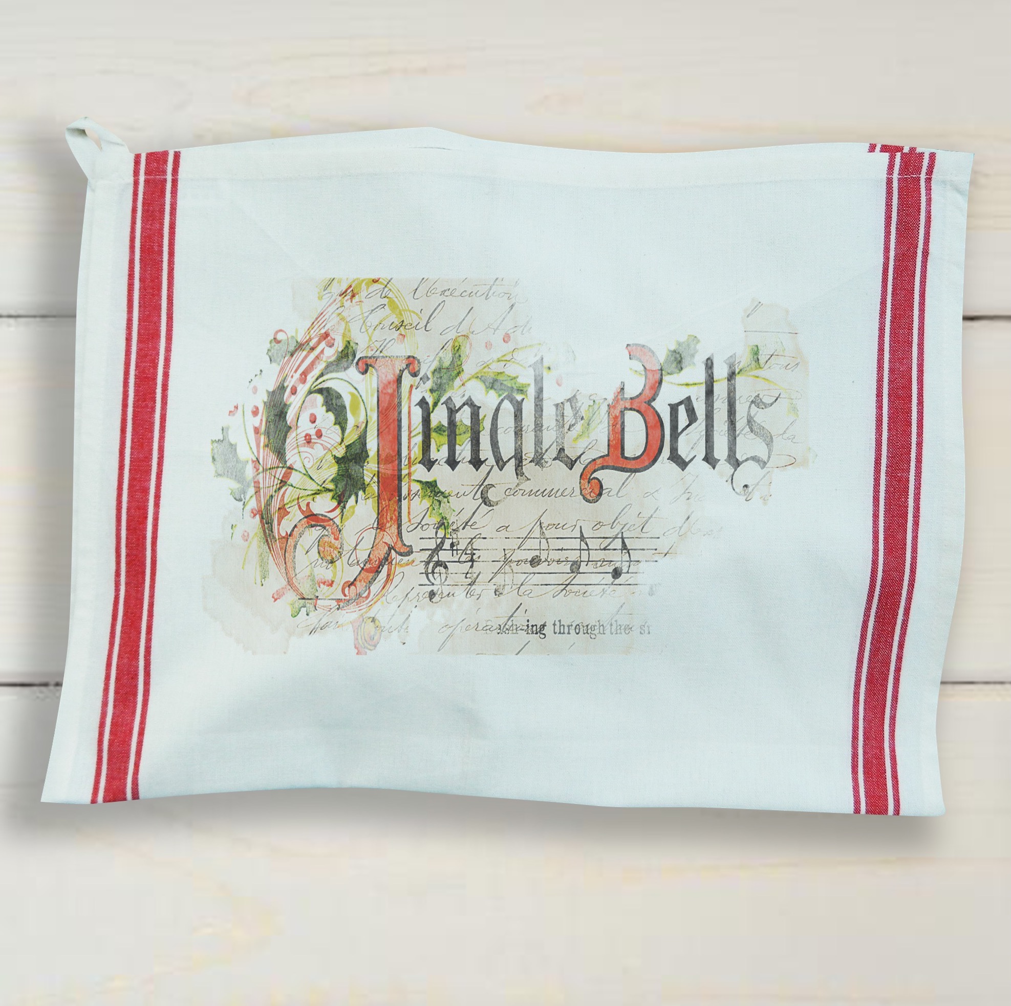 Vintage Stripped Kitchen Towel - Red Stripe 12