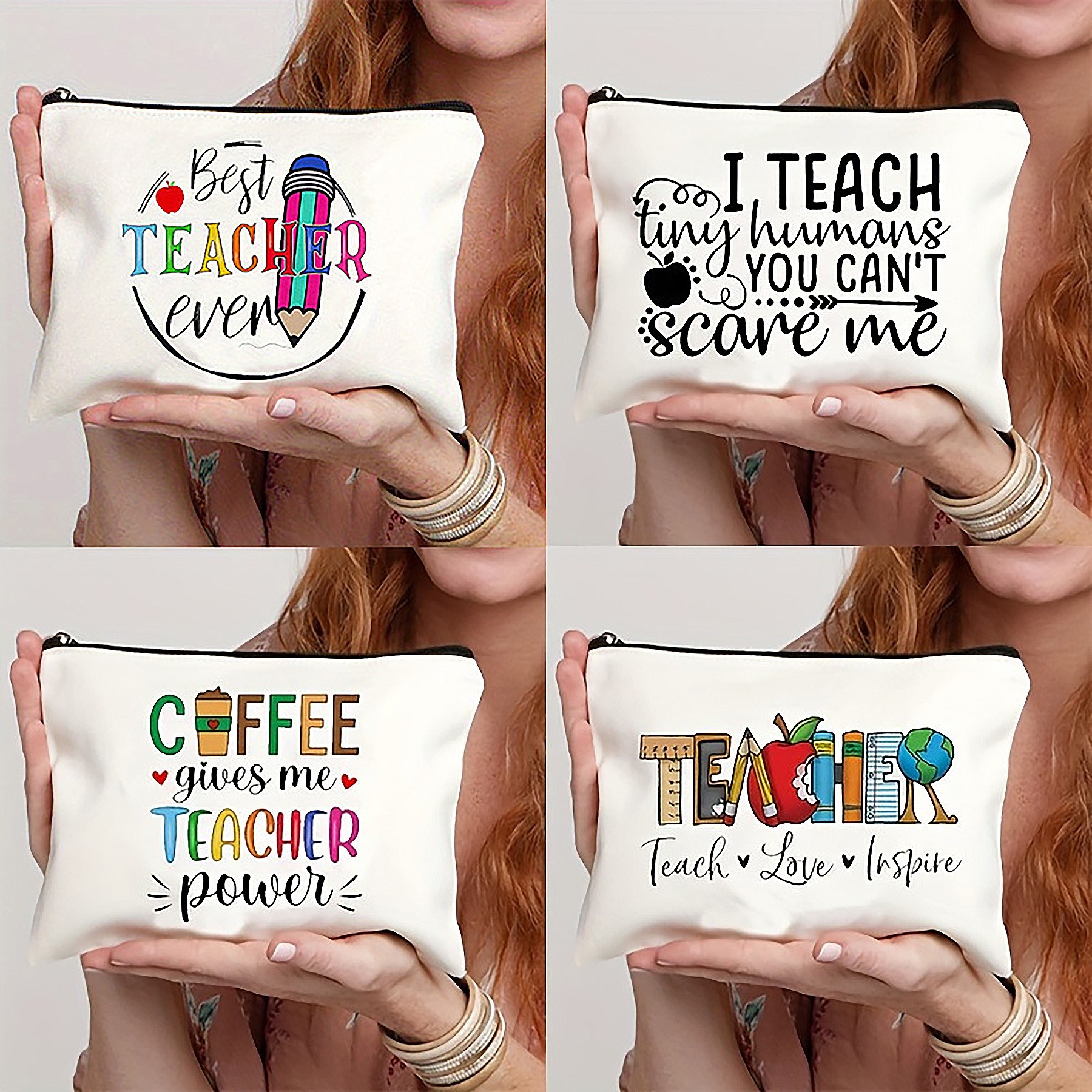 Printed Canvas Organizer Cosmetic Bag 4