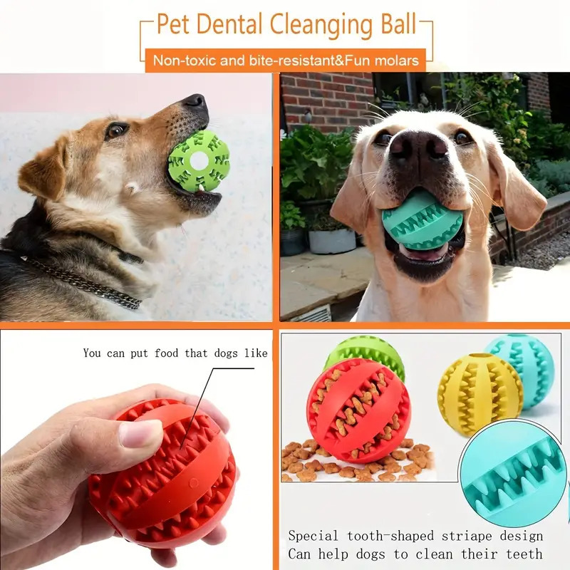 Rubber Dog Treat Toy Ball 6