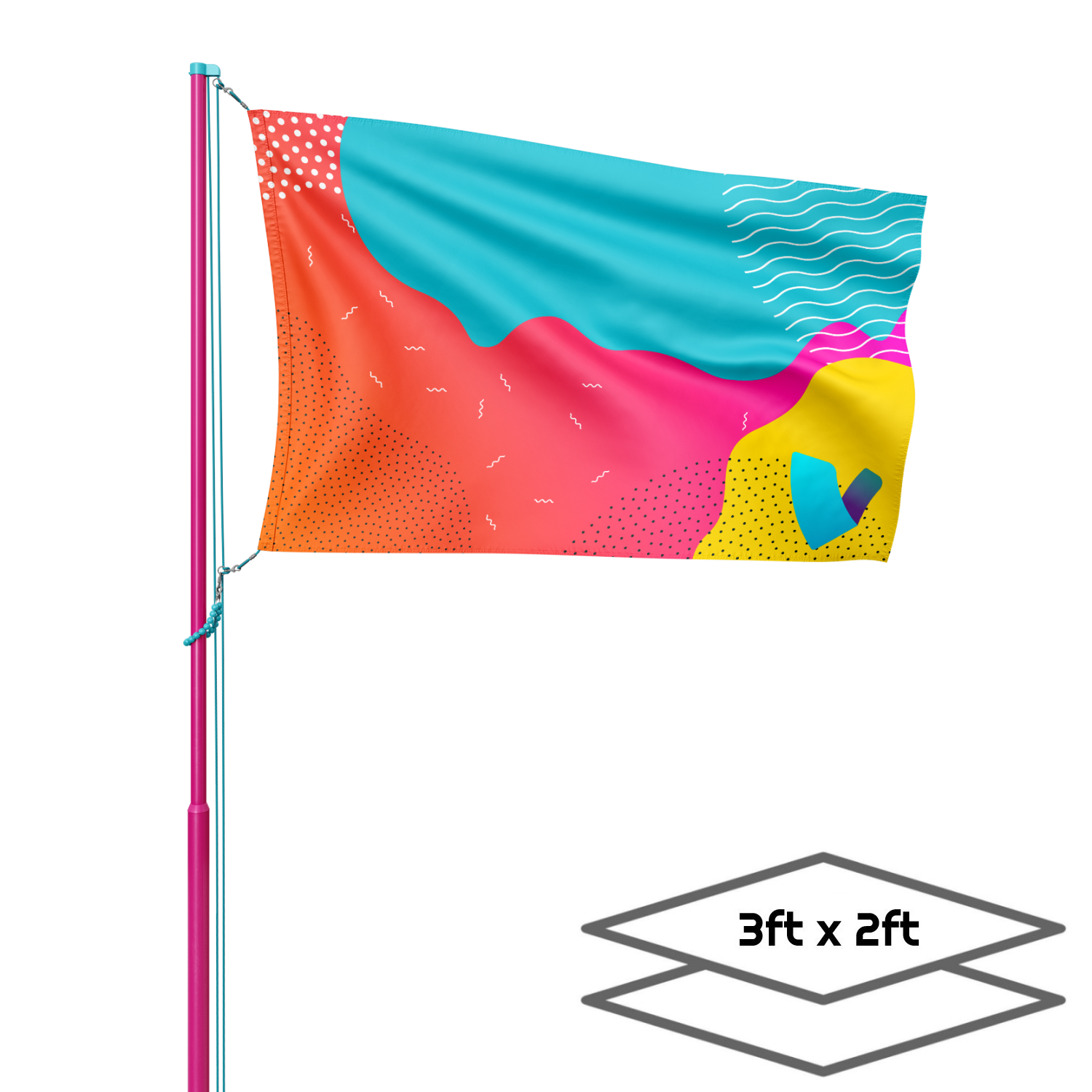 Double-Sided Dye Sublimation 2-Layer 3ft x 2ft Flag 5
