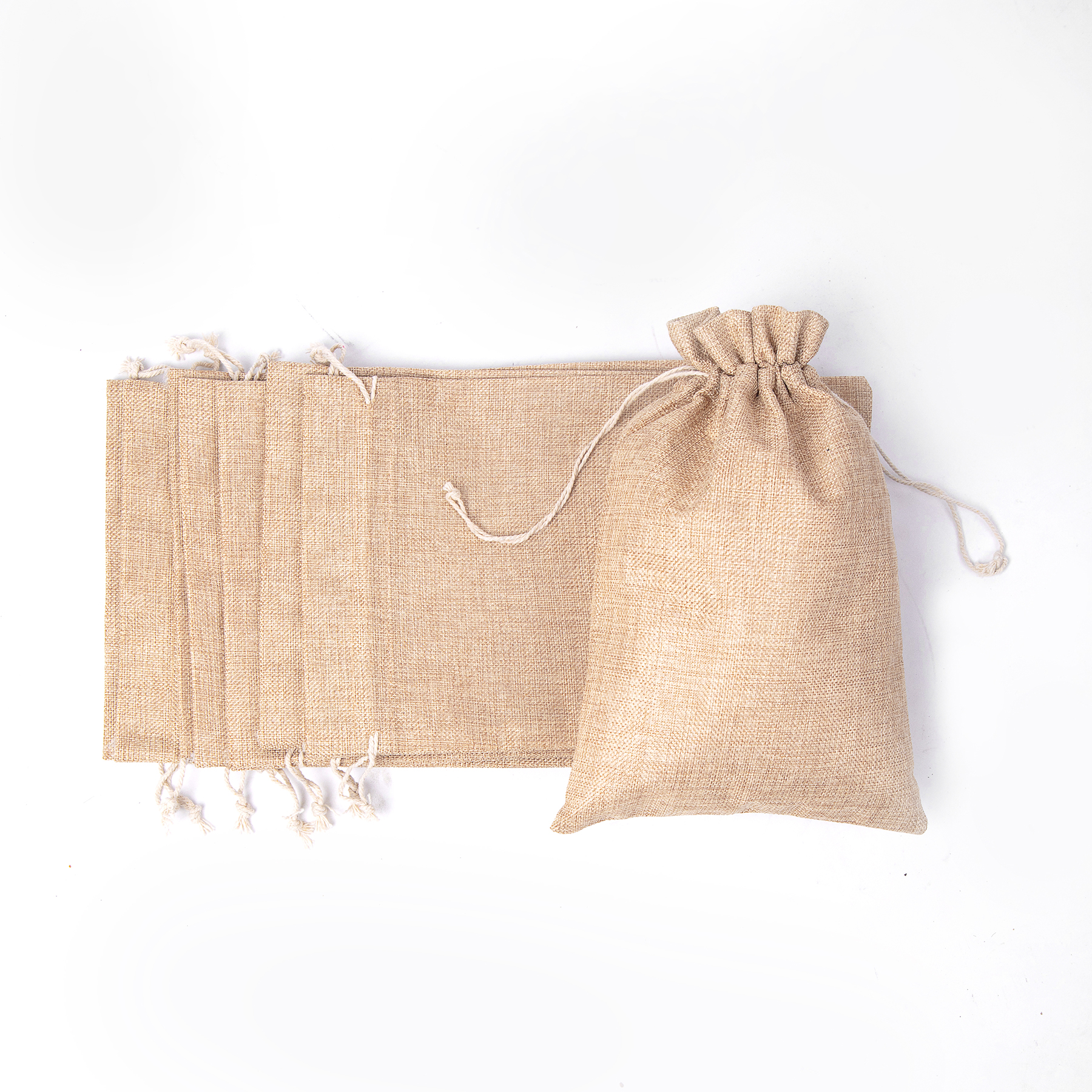 11 7/8" X 7 7/8" Burlap Drawstring Bag 2