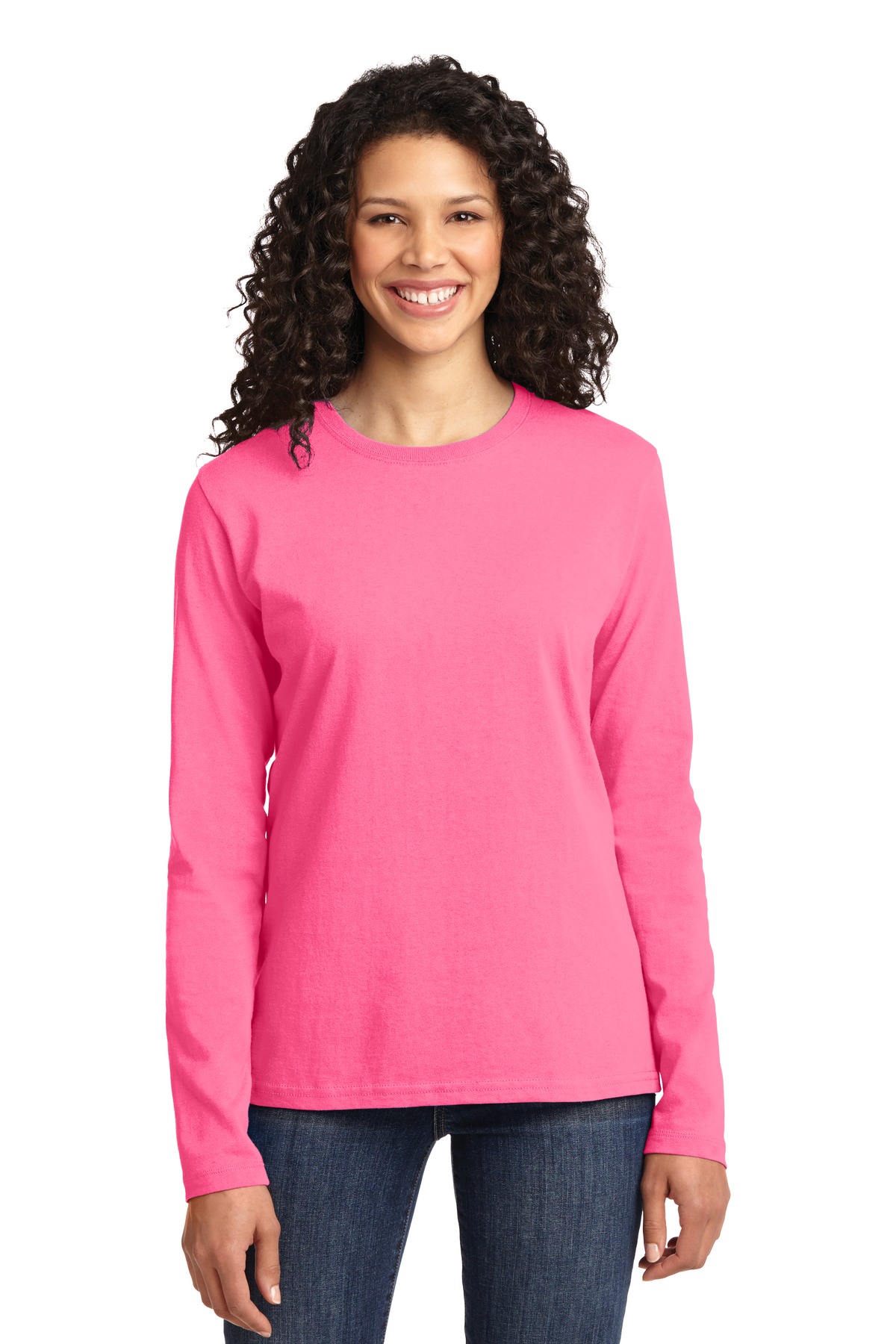 Port & Co Women's Long Sleeve Core Cotton Tee. LPC54LS 126