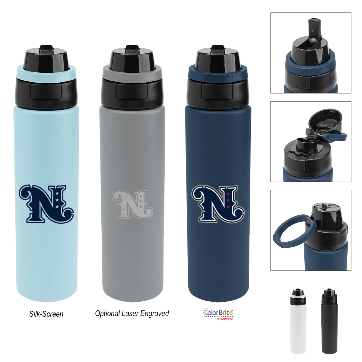 32 Oz. Pop Sip & Chug Recycled Stainless Steel Bottle