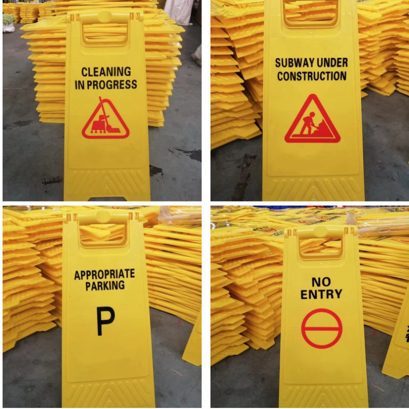 Yellow Plastic Foldable A-Shaped Sign Slip Warning Sign 2