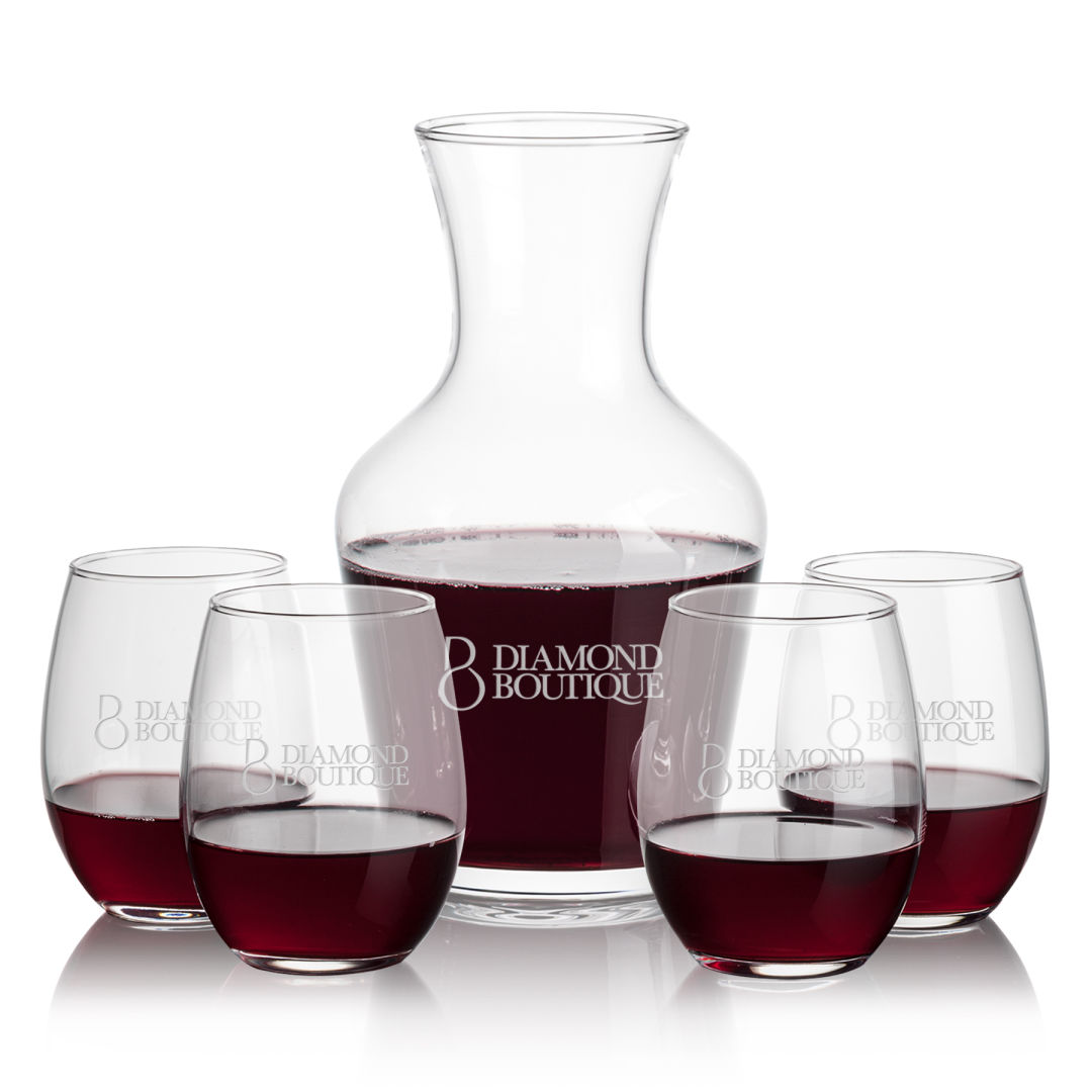 Summit Carafe & Stanford Stemless Wine 4