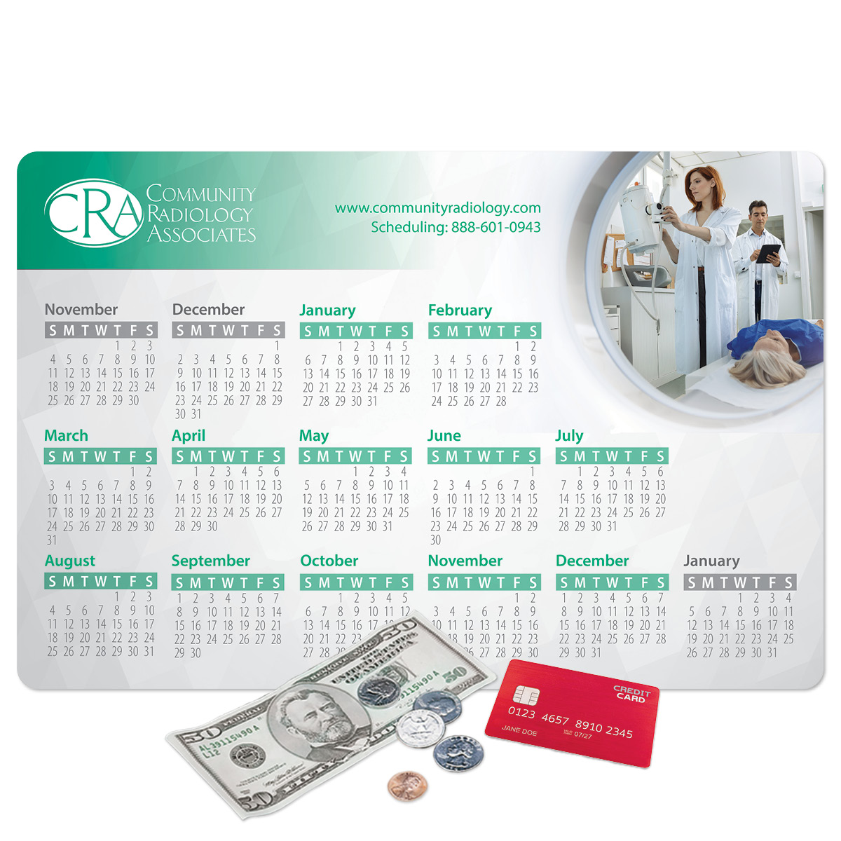 Origin'L Fabric Heavy Duty Fabric Calendar Counter Mat-10"x15"x1/4"