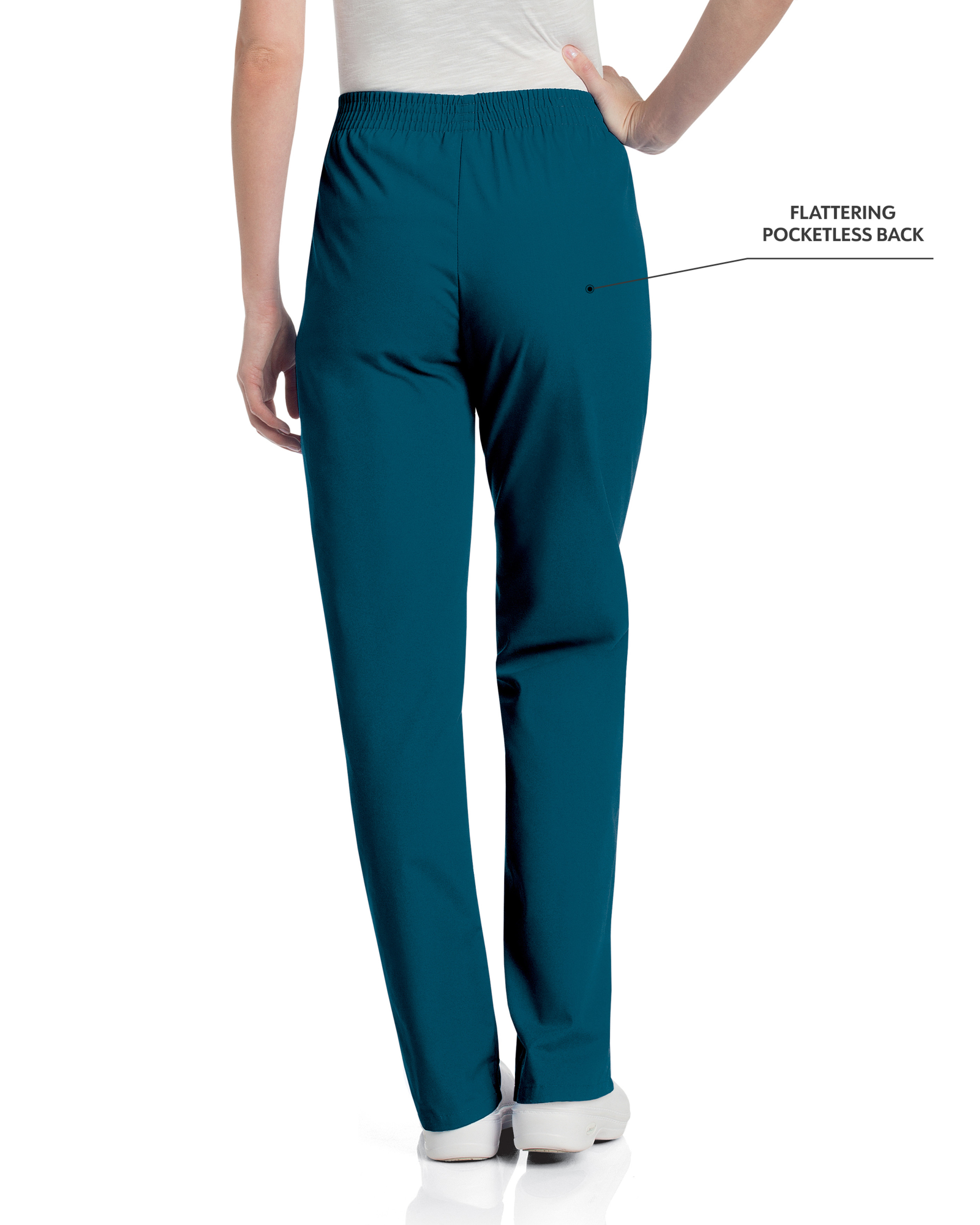 Landau - Essentials - Women's Two-Pocket High-Rise Elastic Waist Straight Leg Pant 9