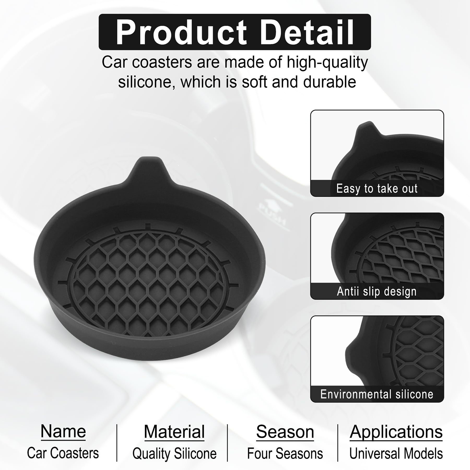 Silicone Non Slip Car Cup Holder Coaster 5