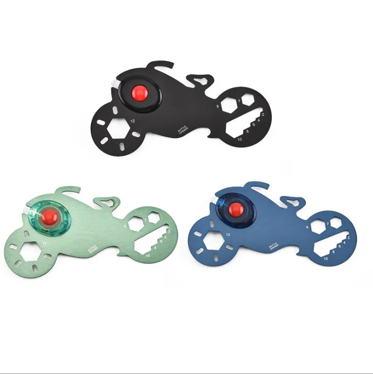 Moto-shaped Wrench Set Tool Card With LED 6