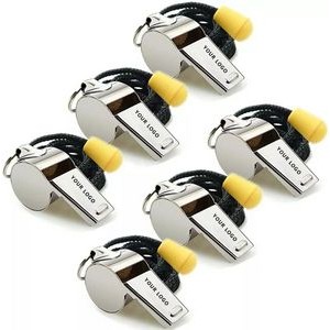 Stainless Steel Sports Whistles With Lanyard 4