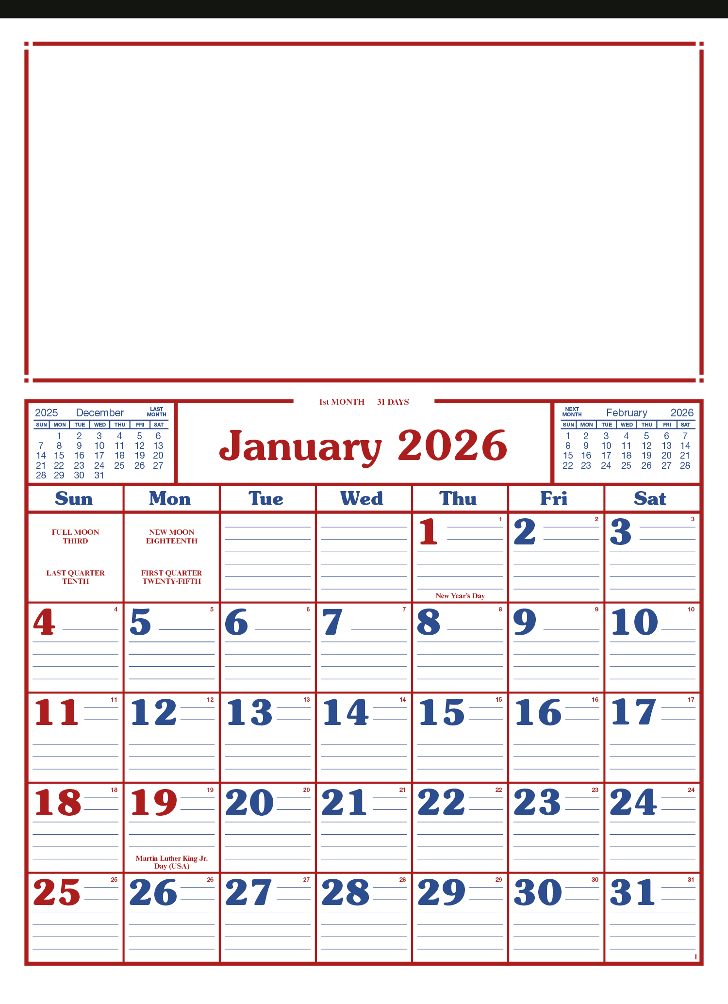 Skinner & Kennedy® Commercial 12-Sheet Calendar 19