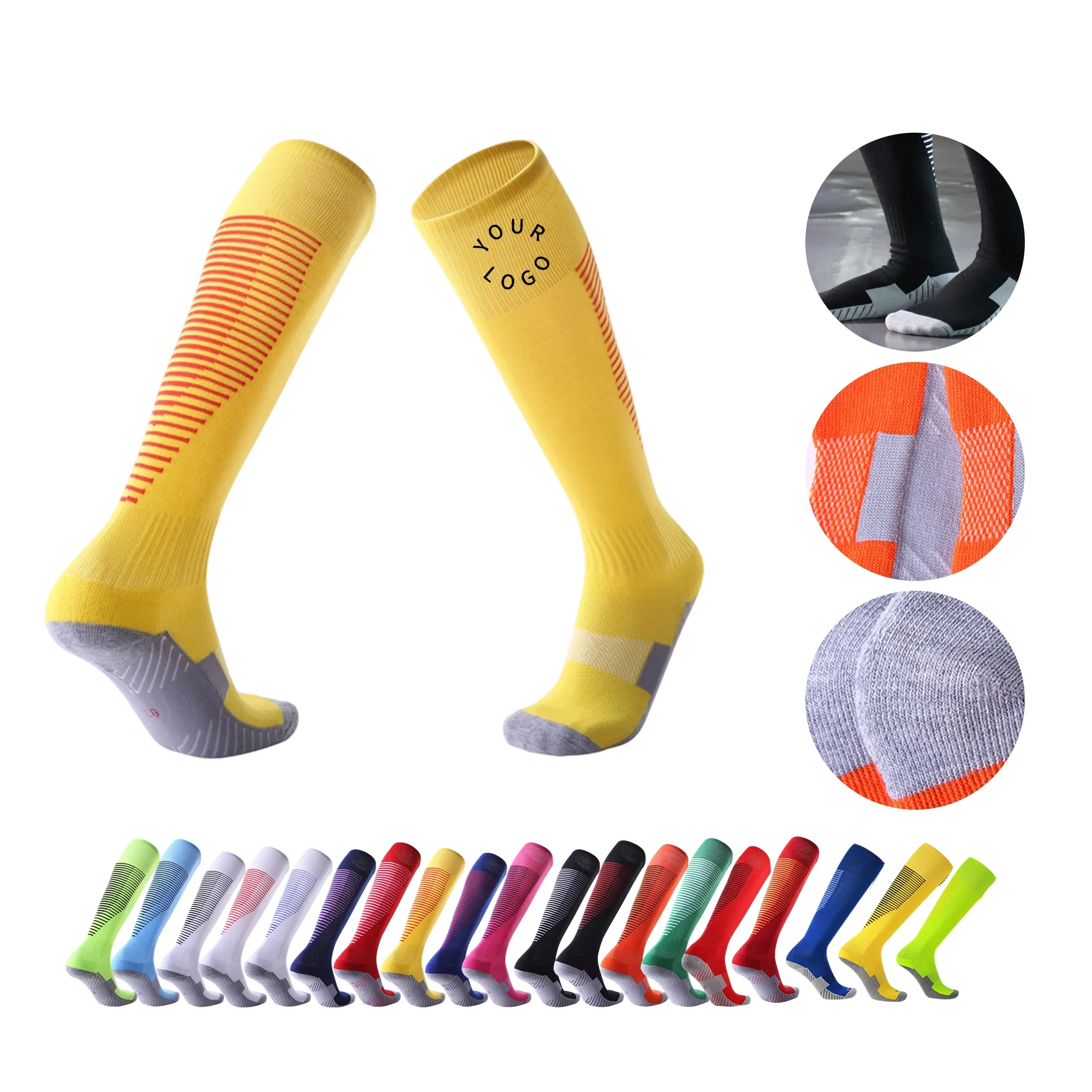 Professional Knee-High Soccer Socks with Cushioning 3