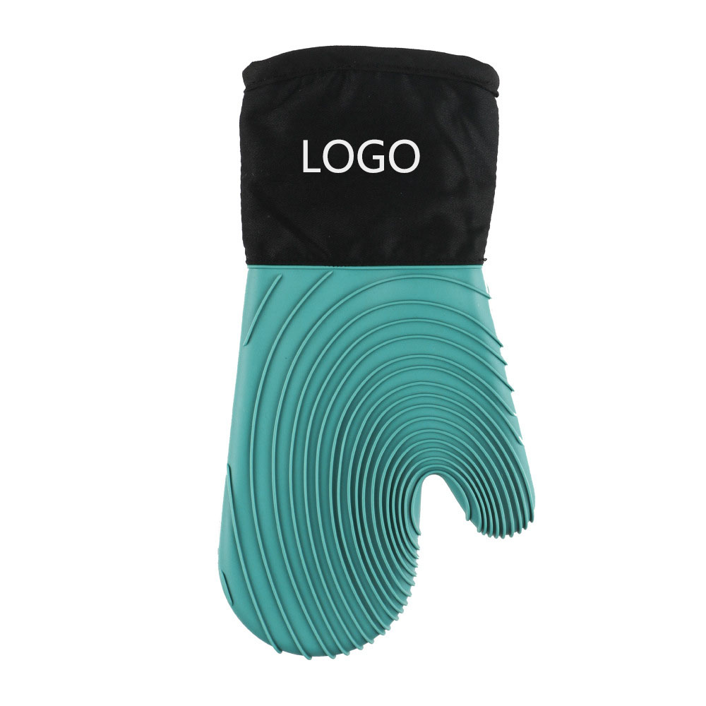 Thick Cotton Non-Slip Waterproof Silicone Insulation Oven Gloves 2