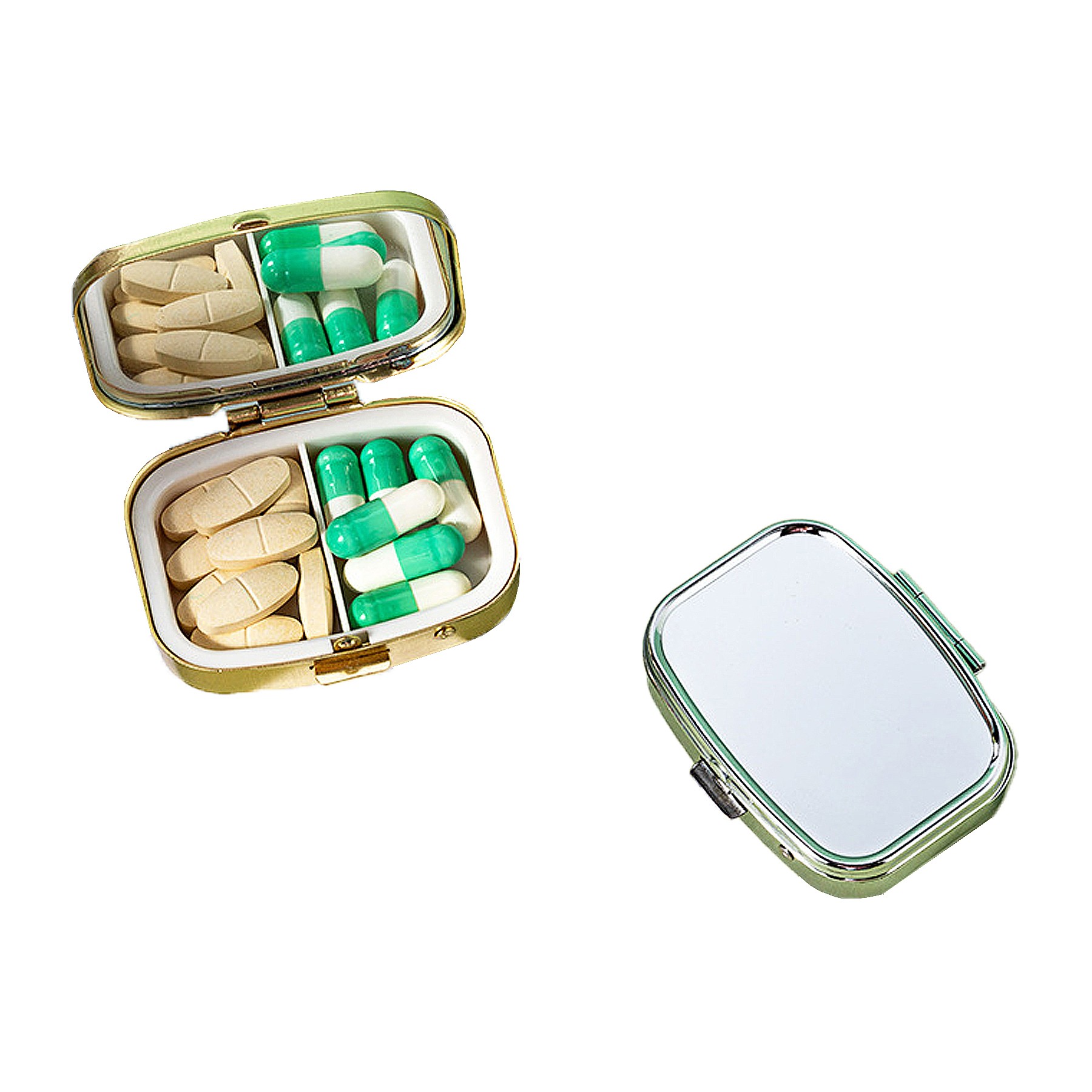 Square Two Compartments Vitamins Pill Cases 6