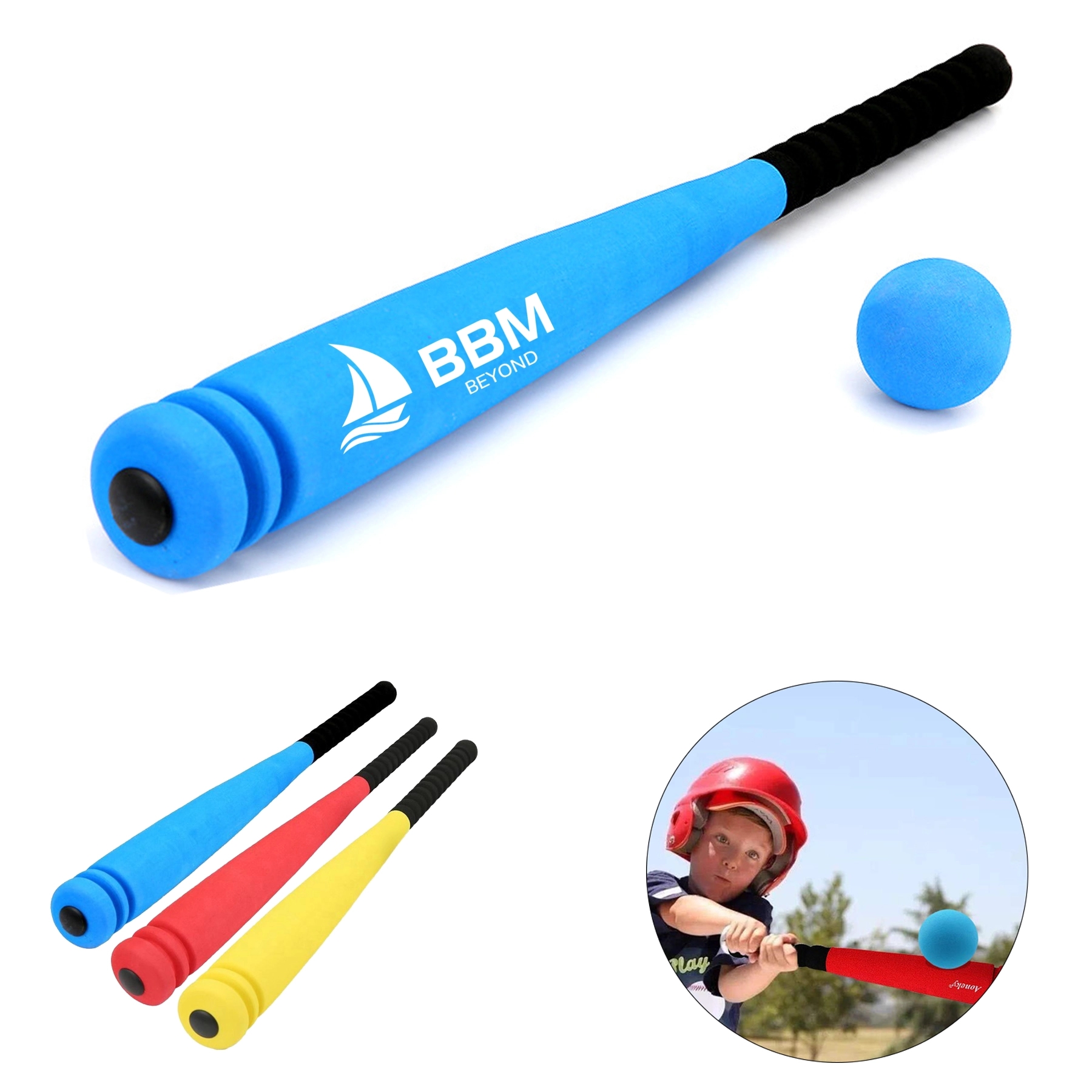 Kids Mini Foam Baseball Bat w/ Ball 2