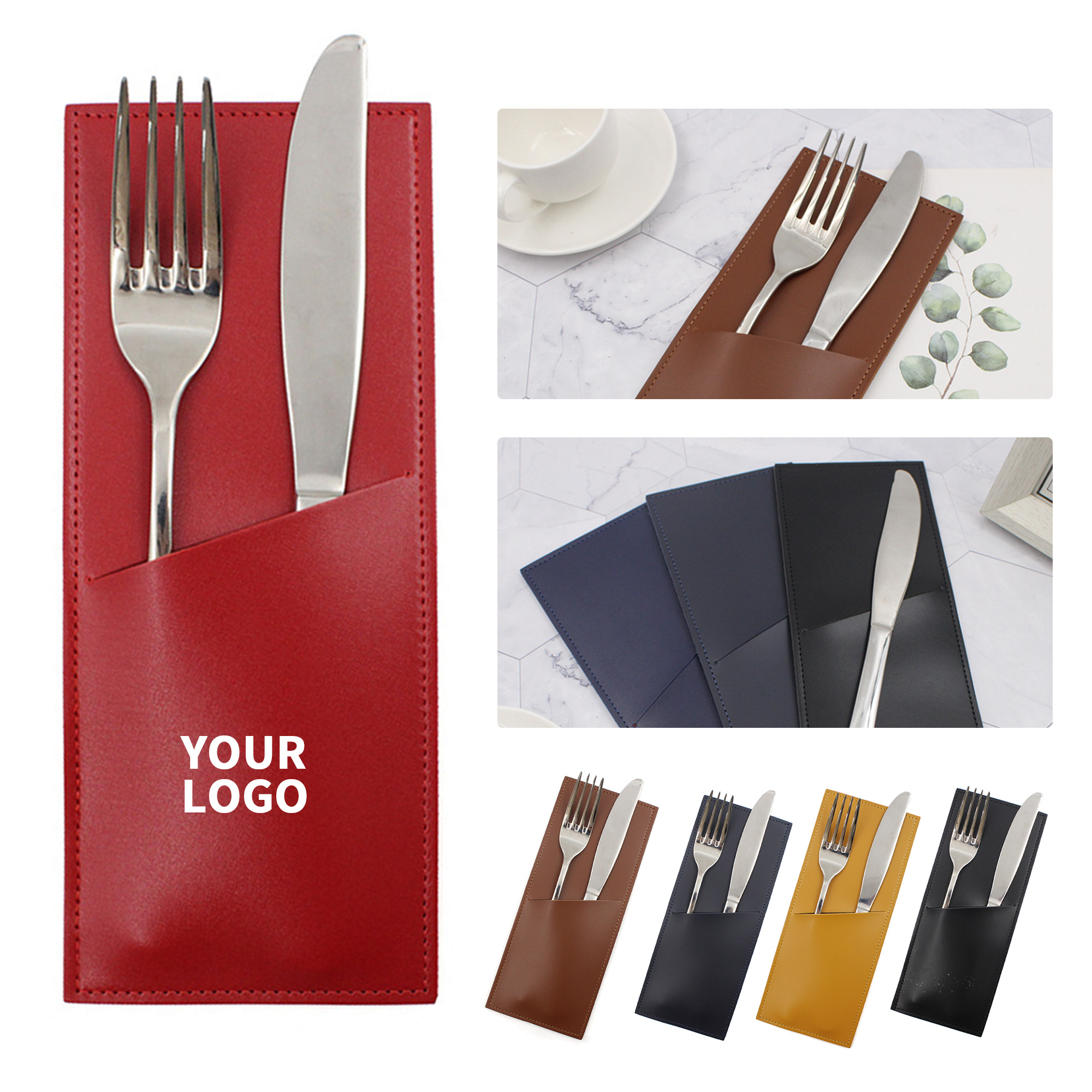 PU Leather Utensil Holder 8.7" x 3.6" 6