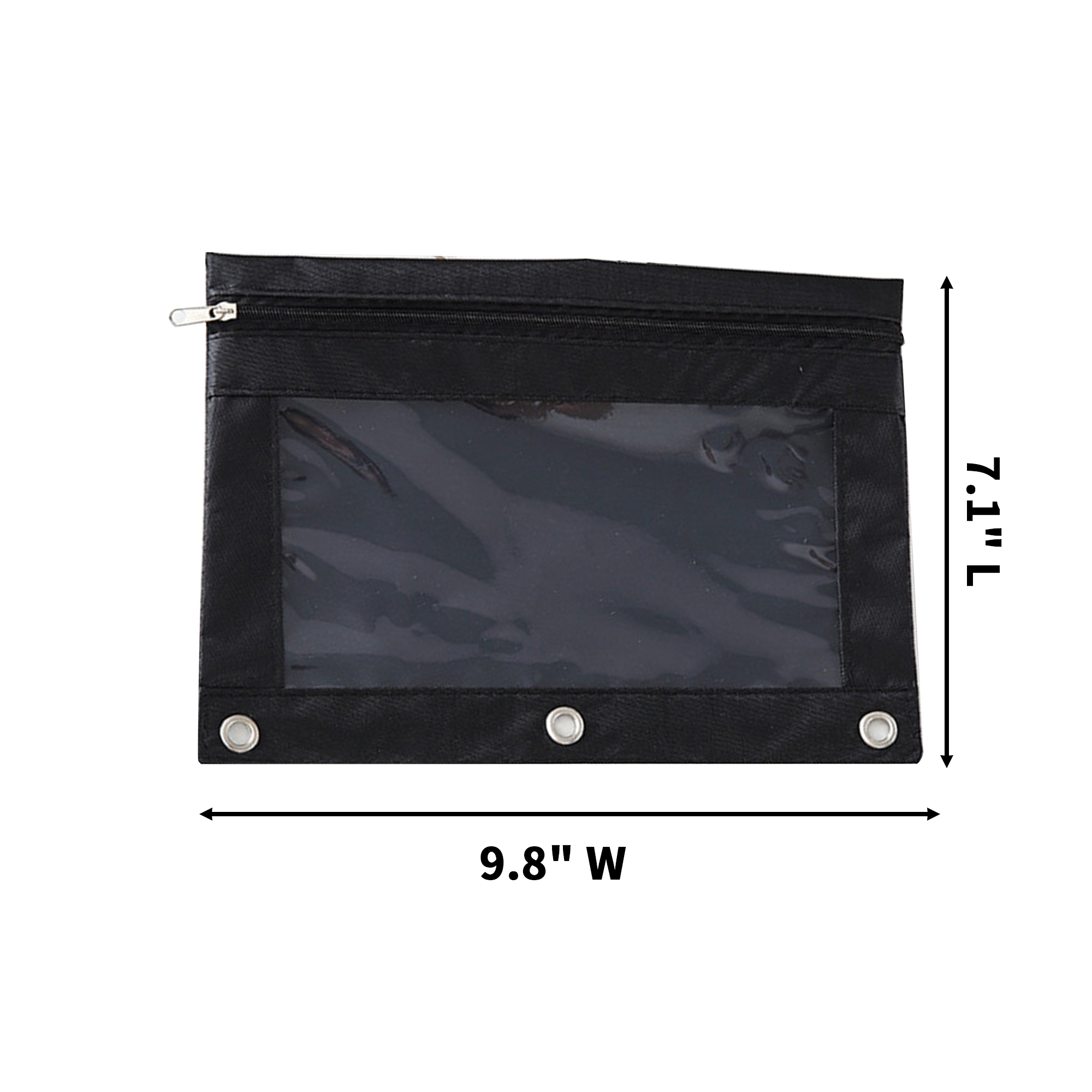 Three Hole Zipper Pencil Pouch 7.1" x 9.8" 11