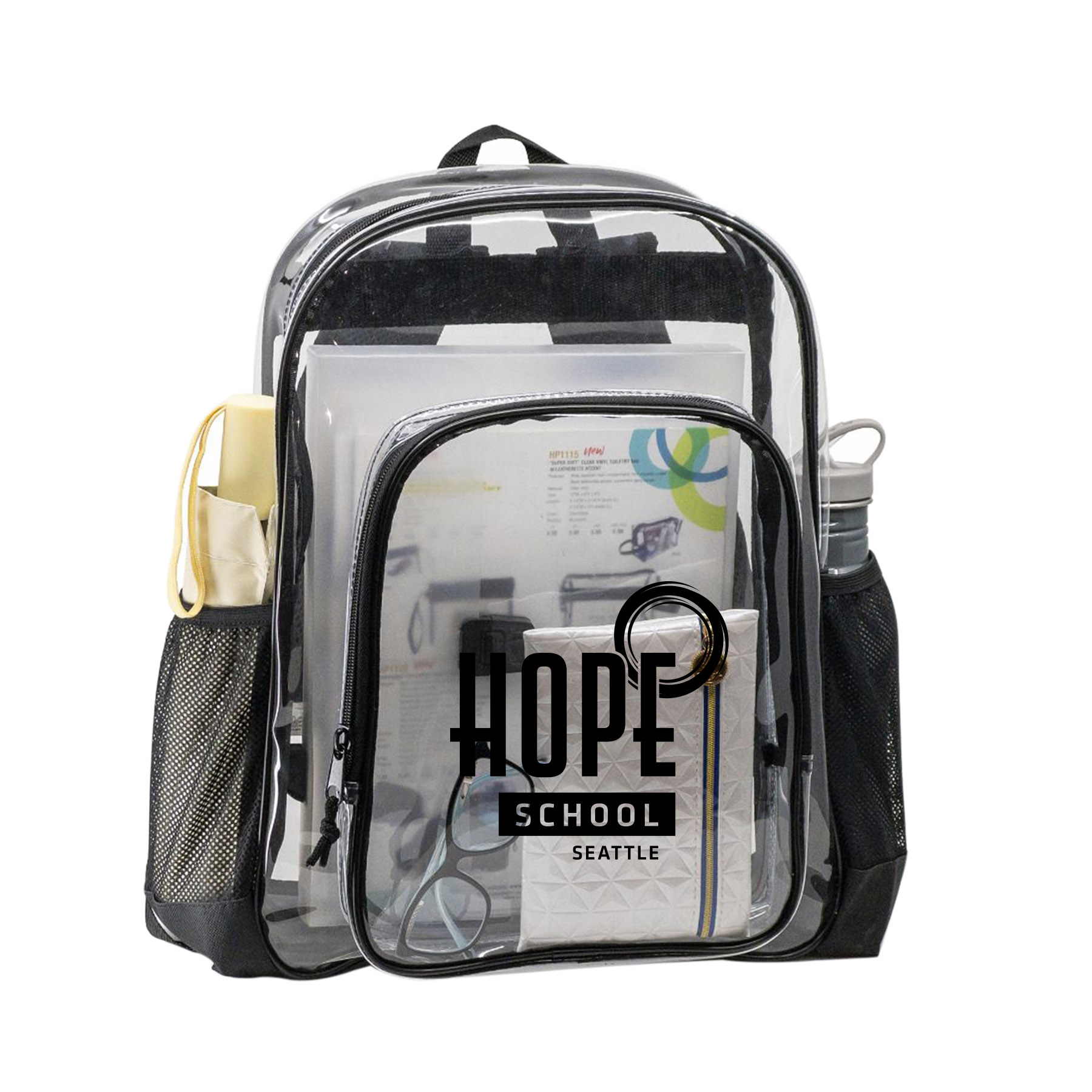 Soft Clear Mesh Pockets Zipper Backpack 3