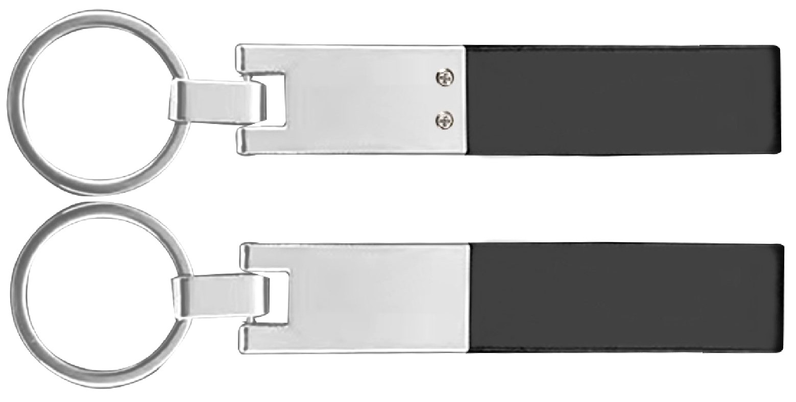 Zinc Keytag with Leather Strap and Key Ring 3