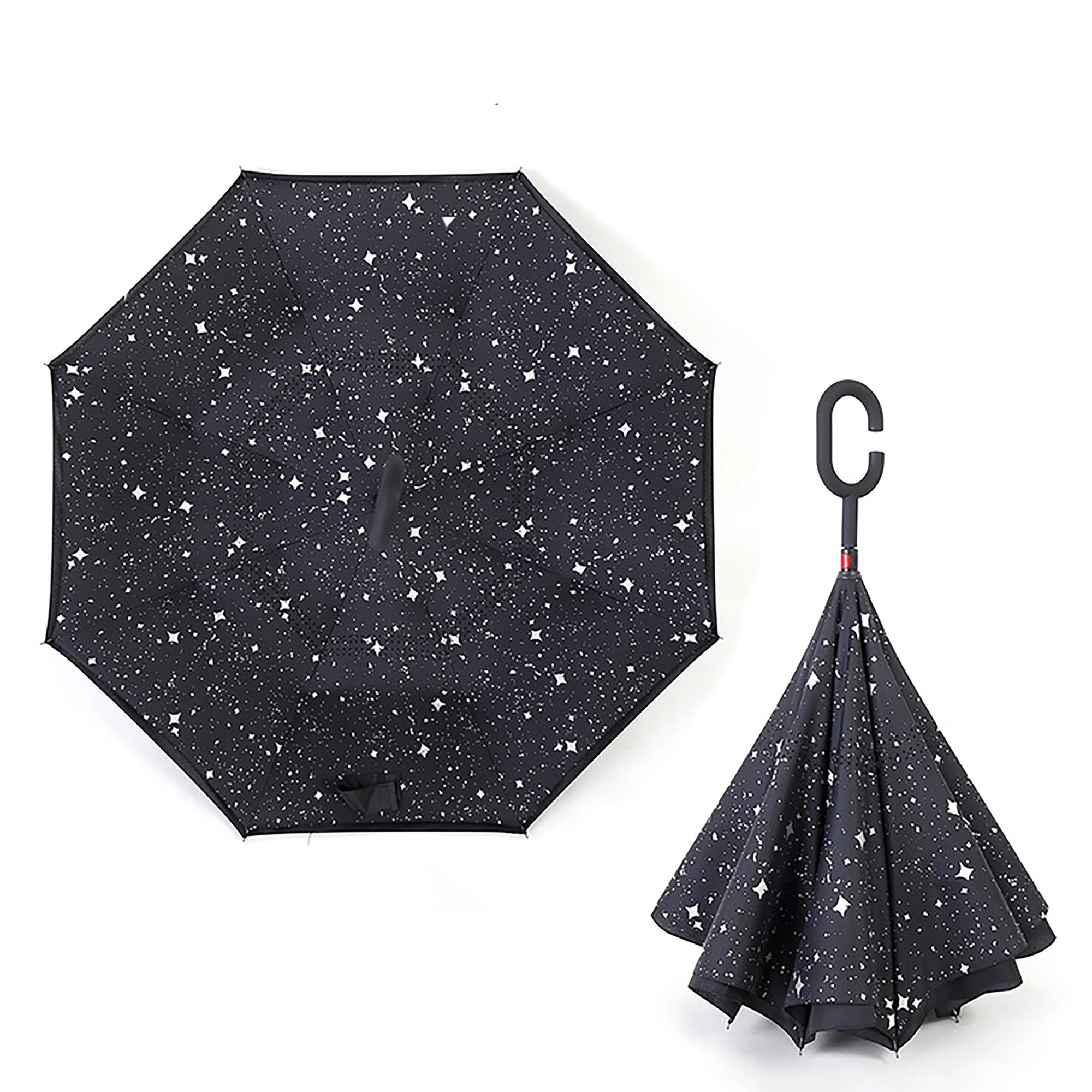 Reverse Upside Down Umbrella With C-Shaped Handle 18