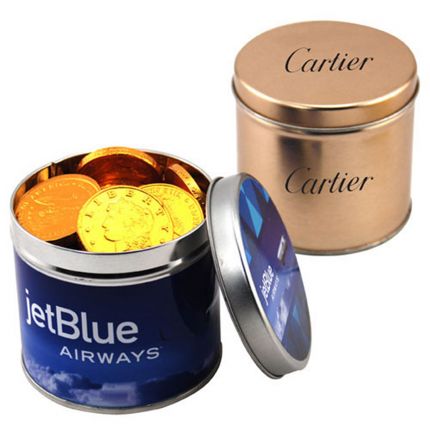 Round Tin with Chocolate Coins 2