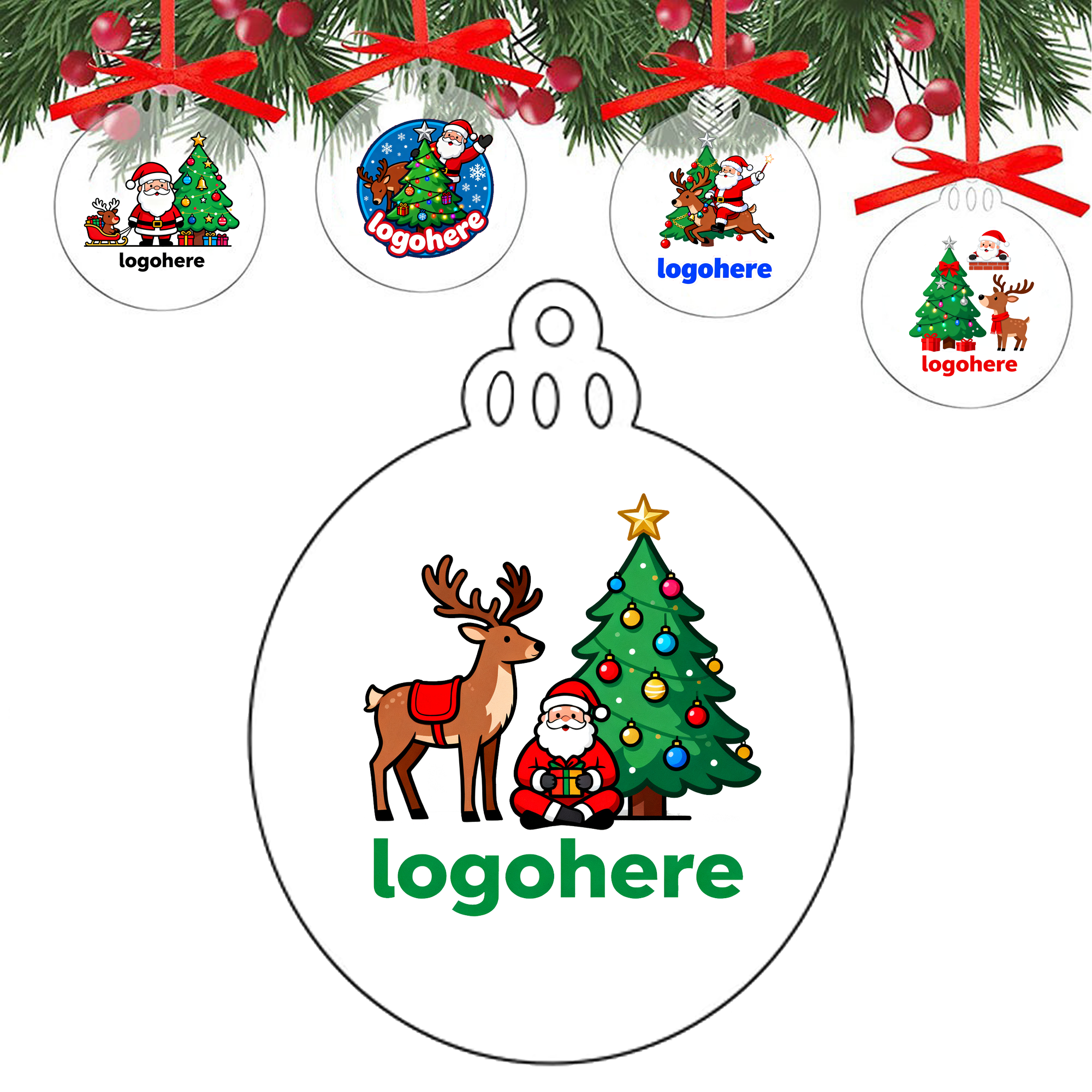 Custom Printed Christmas Tree Ornament 4