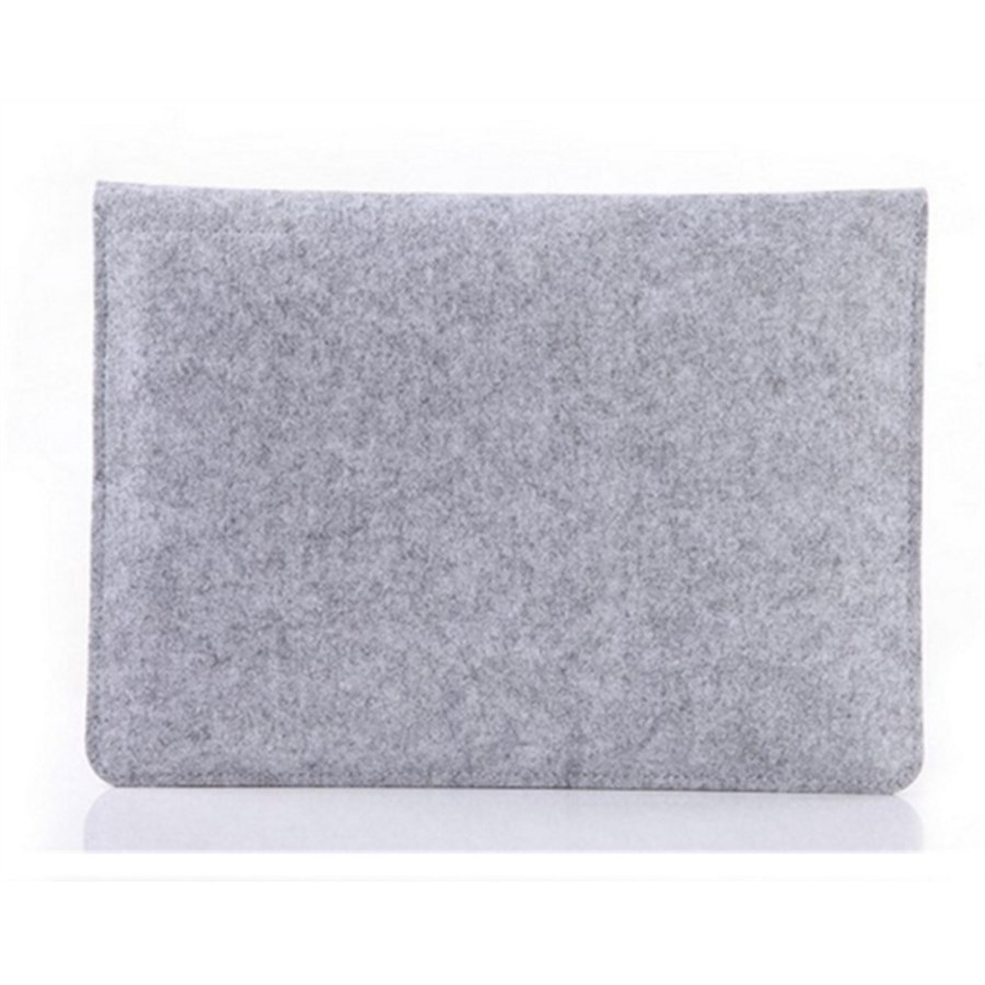 Felt Laptop Sleeve with PU Flap, Button Closure, and Front