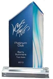 10-3/4" Aqua Series Peak Acrylic Award 1