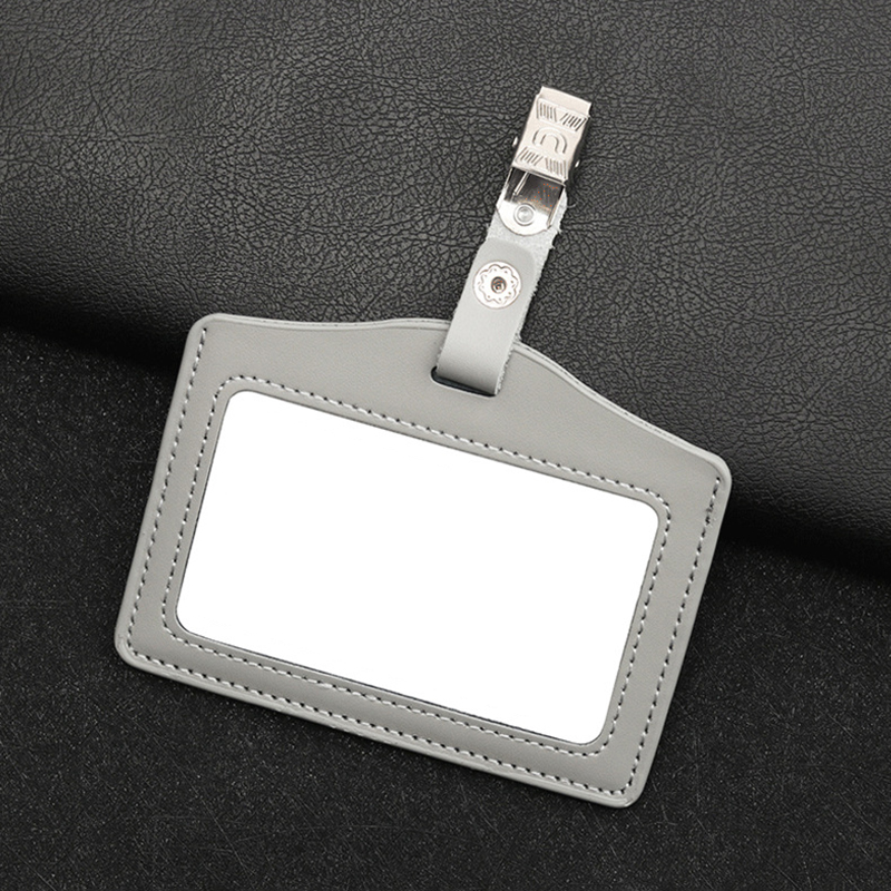 Genuine Leather Badge Holder with Metal Buckle 7