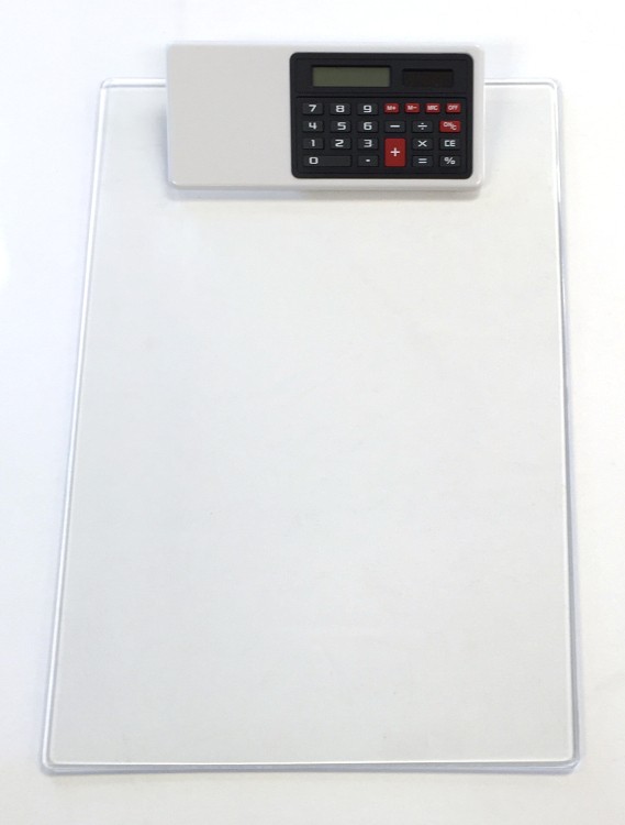 Letter Size Clipboard w/Dual Power Calculator Clip 44