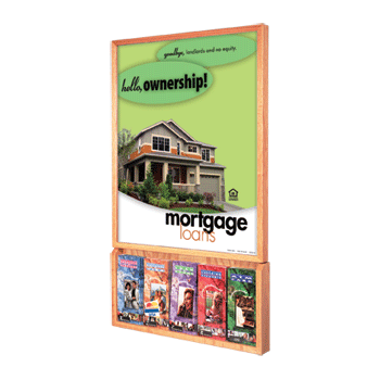 22x28 Wood Wall Frame with 65-Pocket Lit Holder