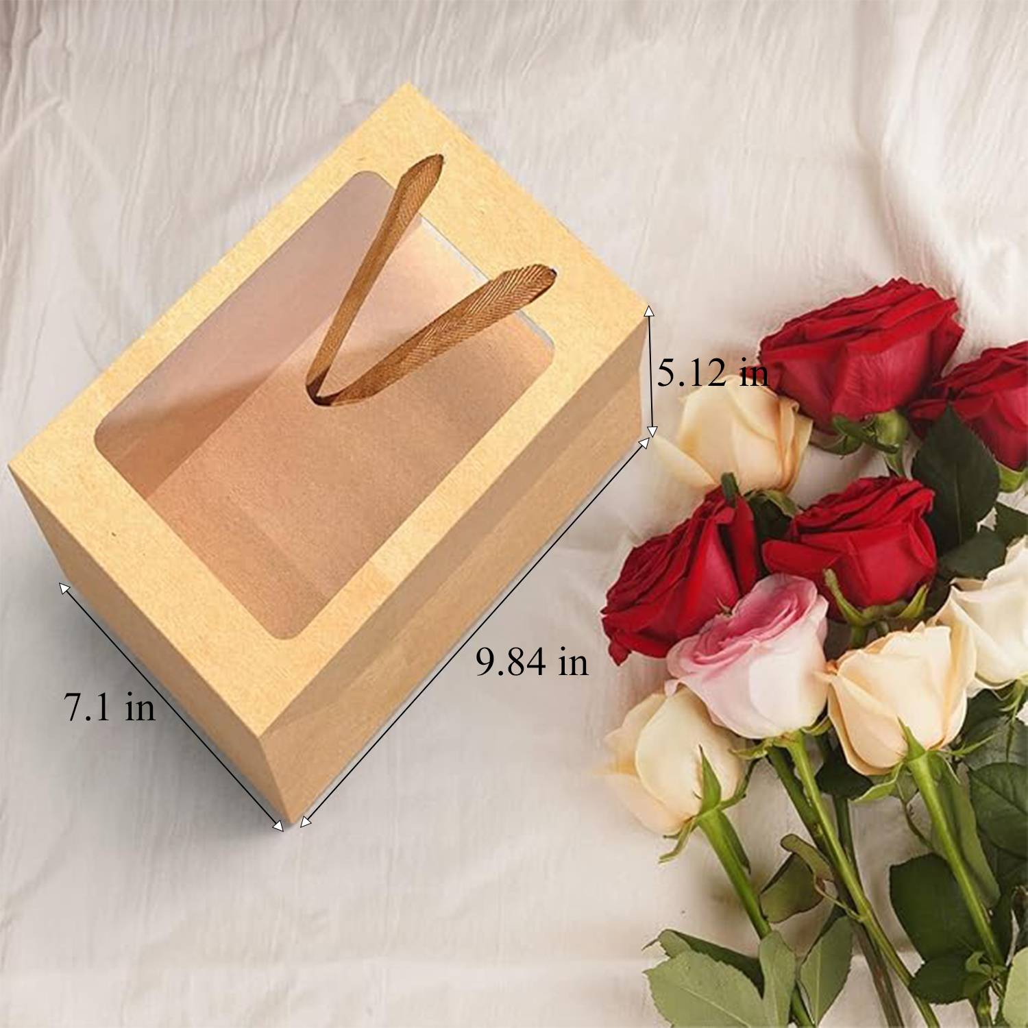 Eco Friendly Paper Bags w/ Clear Window for Flowers Gifts 8
