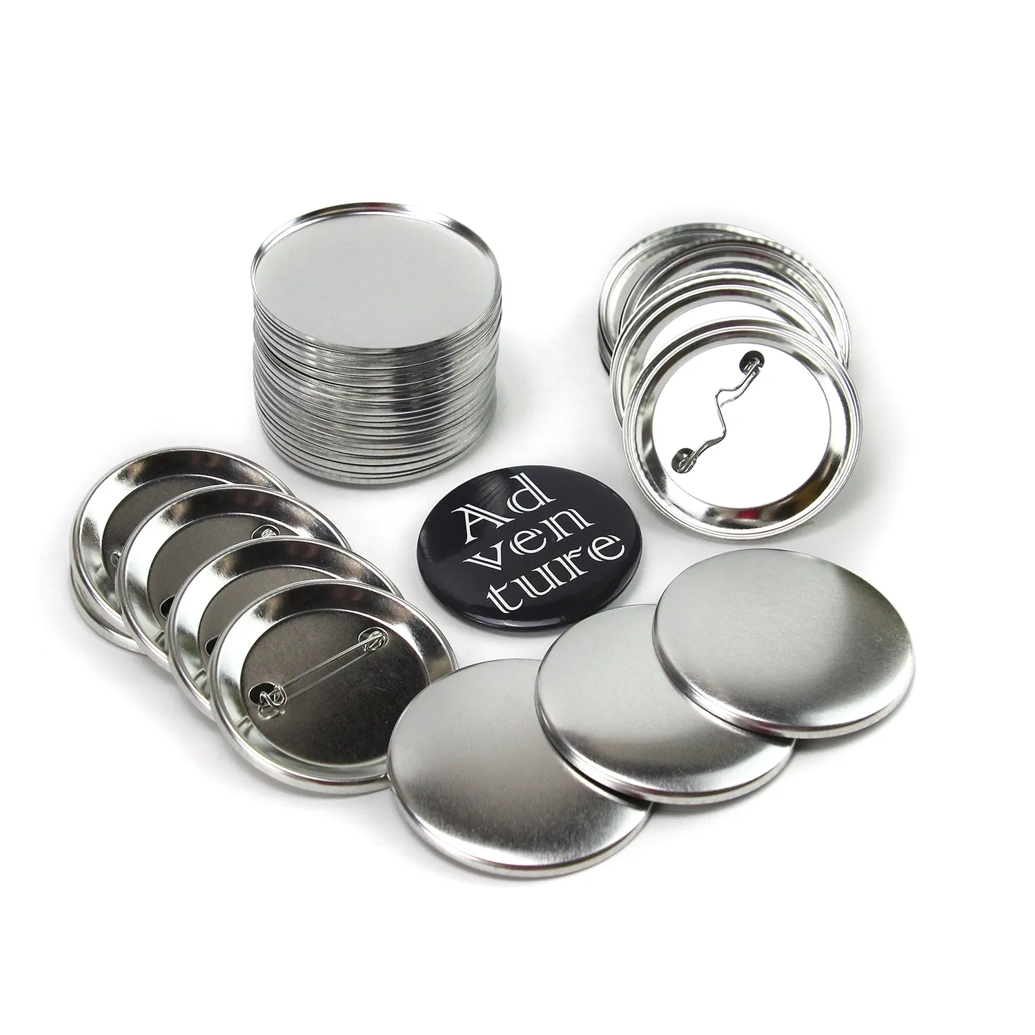 Tinplate Round Button With Safety Pins 2