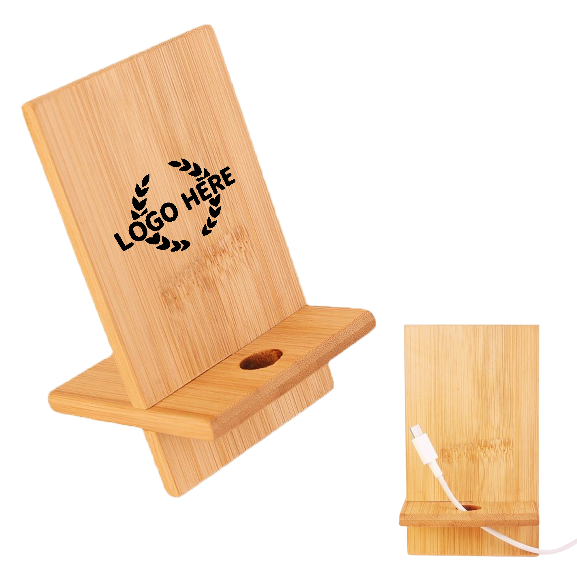 Eco-Friendly Bamboo Mobile Holder With Cutout 3