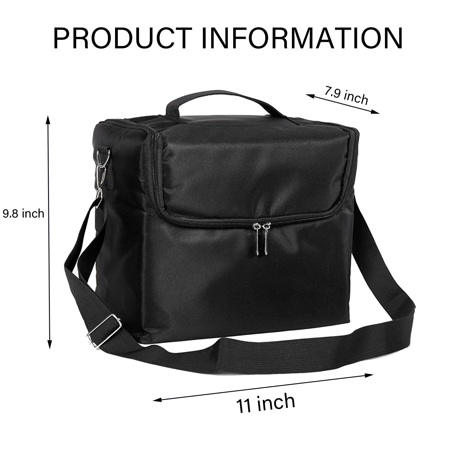 Black Travel Makeup Bag Storage Box For Women 3
