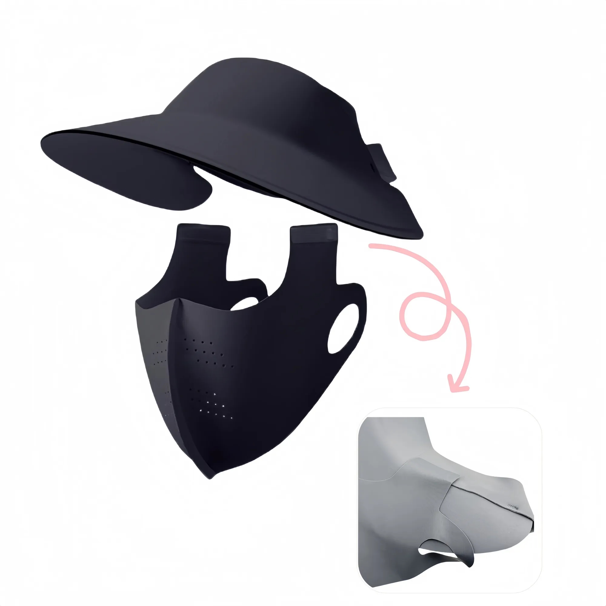 Detachable Sun Protection Mask & Hat Set 3