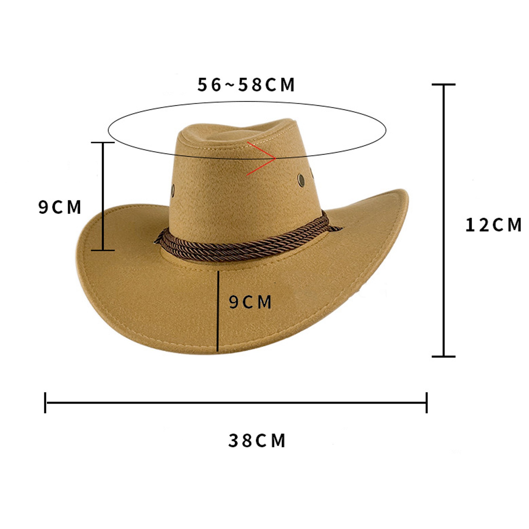 Suede Western Cowboy Hat 5