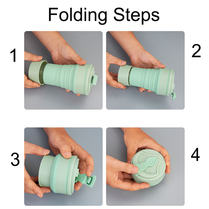 500ML Silicone Collapsible Cup Foldable Mug Portable Camping Cup 2