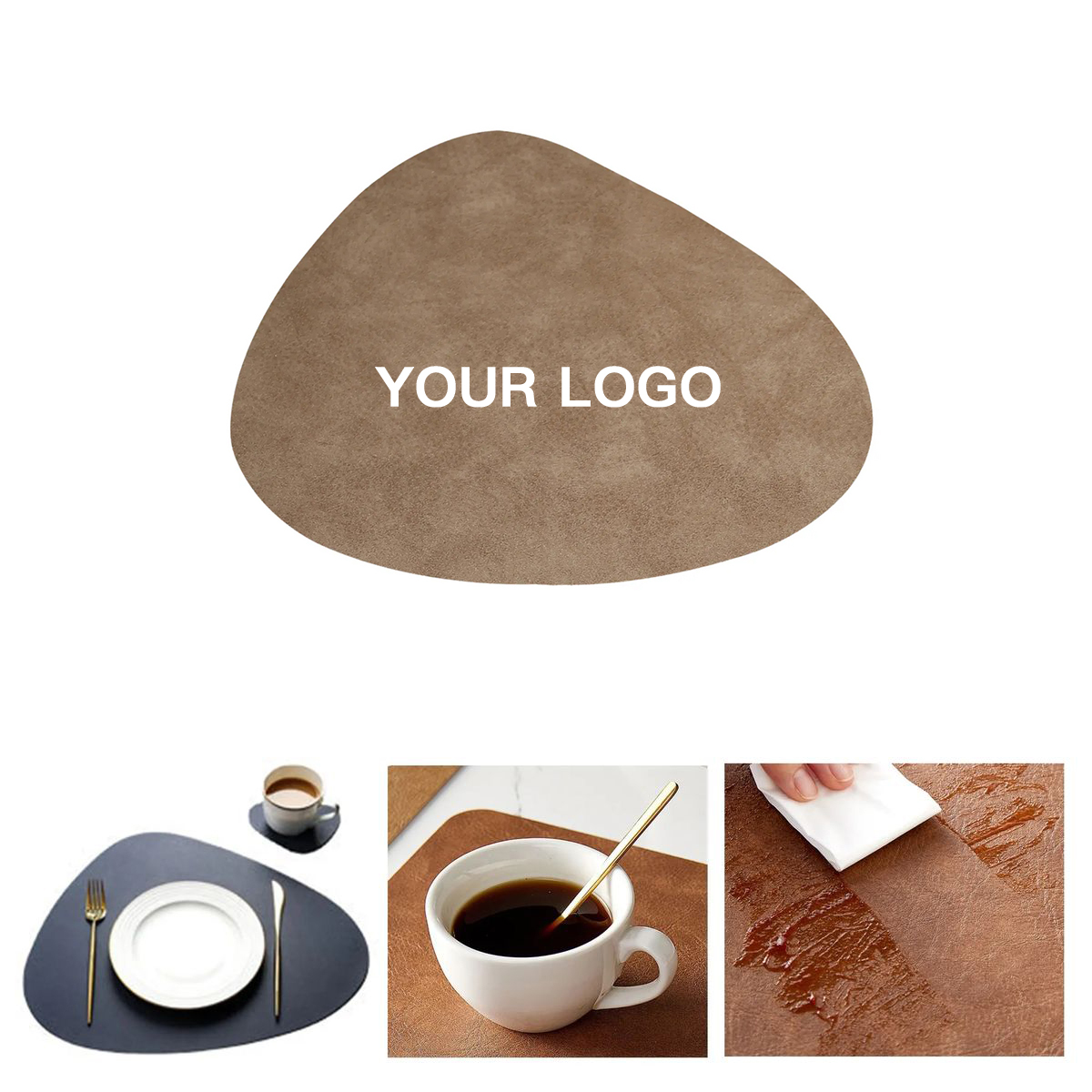 Stain Resistant Leatherette Coaster for Desks 2