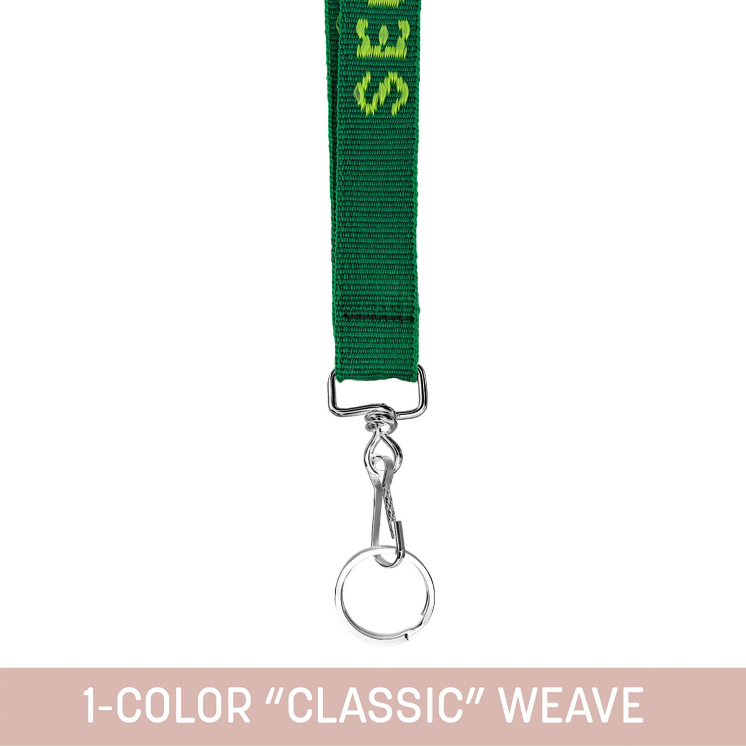 3/4" Woven Lanyard w/ Swivel Snap & Split Ring - "Classic" Weave 8