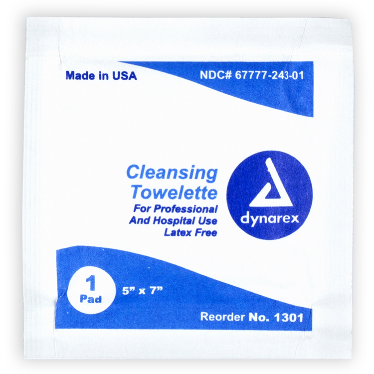 "Europa" 5 Piece Kit with 3-Ply Mask & Antiseptic Wipes in Zipper Pouch 2
