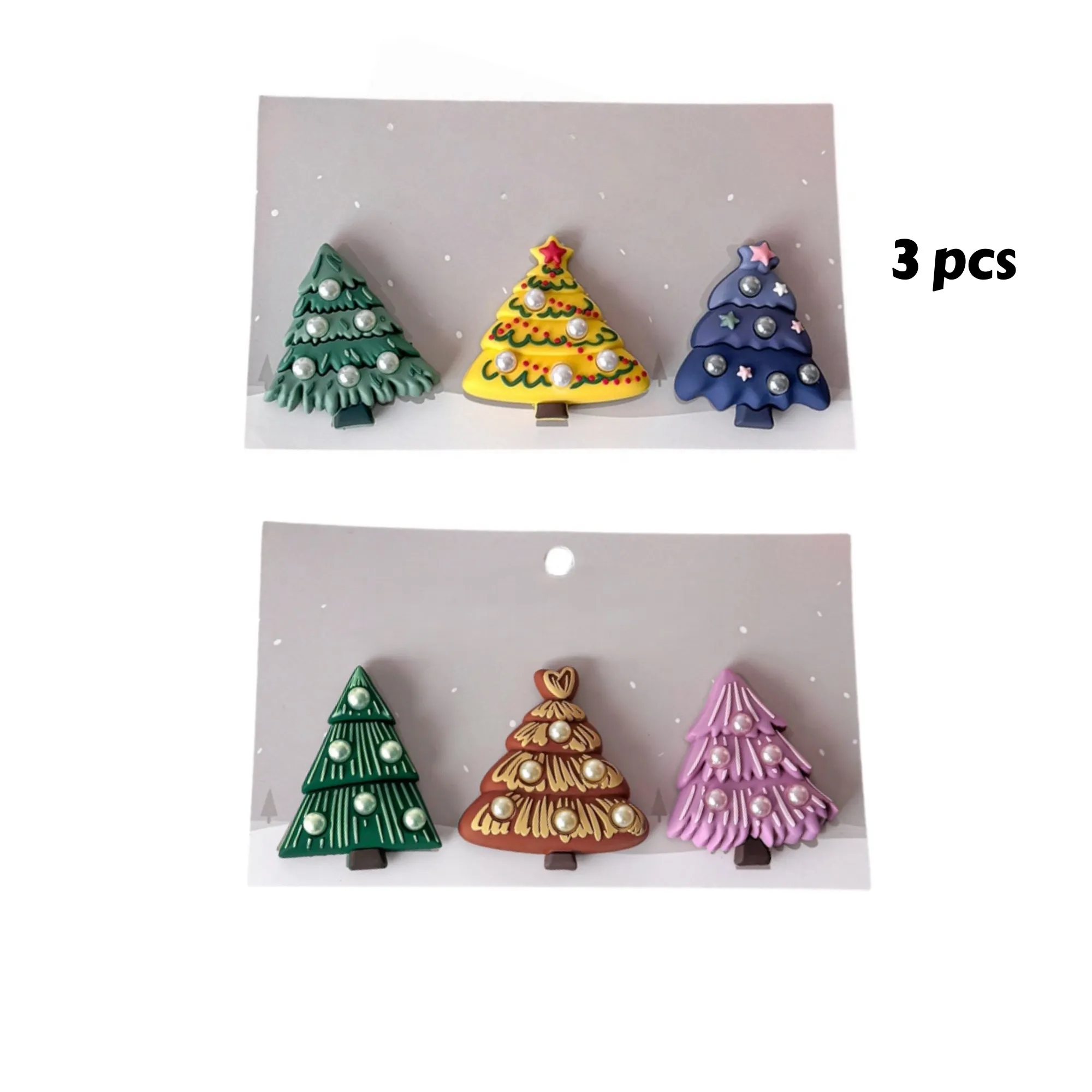 3pcs 3D Christmas Tree Fridge Magnet Holiday Decor 4