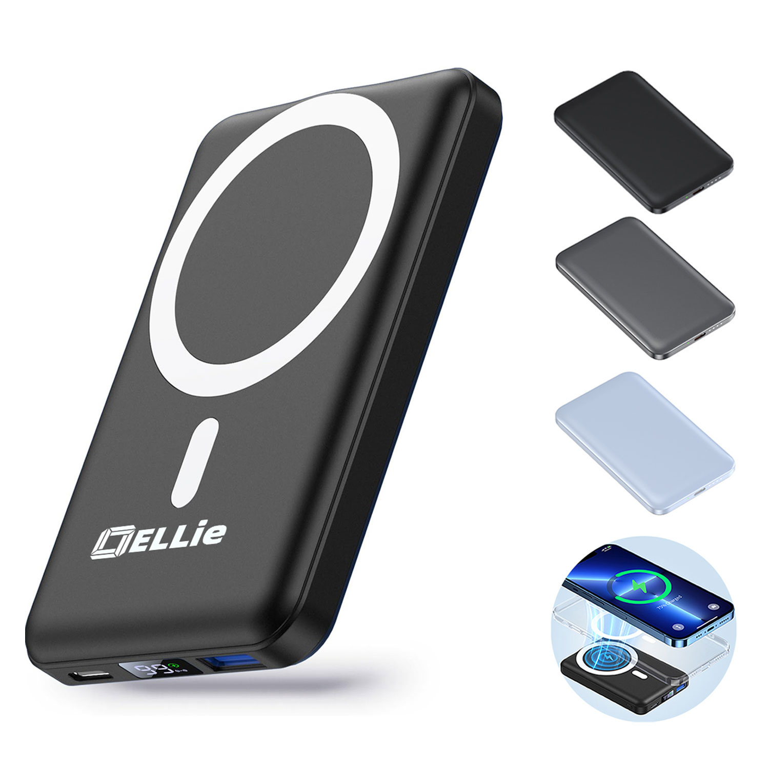 10,000mAh Portable card size magnetic power banks 1