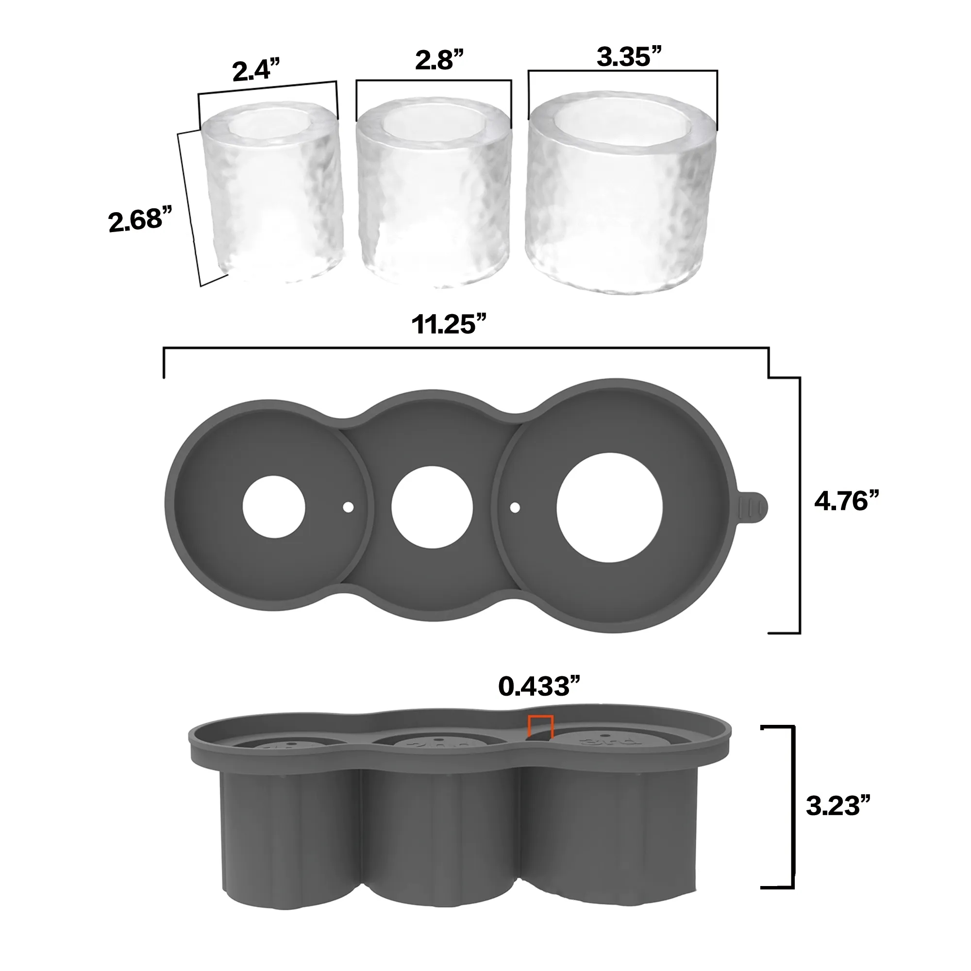Cup With Lid Silicone Ice Cube Tray 6