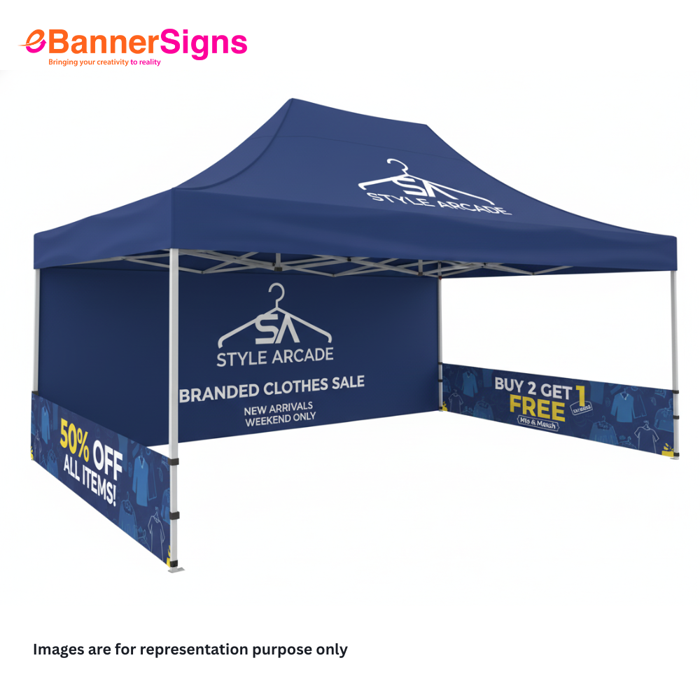 Canopy Tent 13 x 20 (Topper + Hardware + Full Backwall + 2 Half Double Side Wall) 9